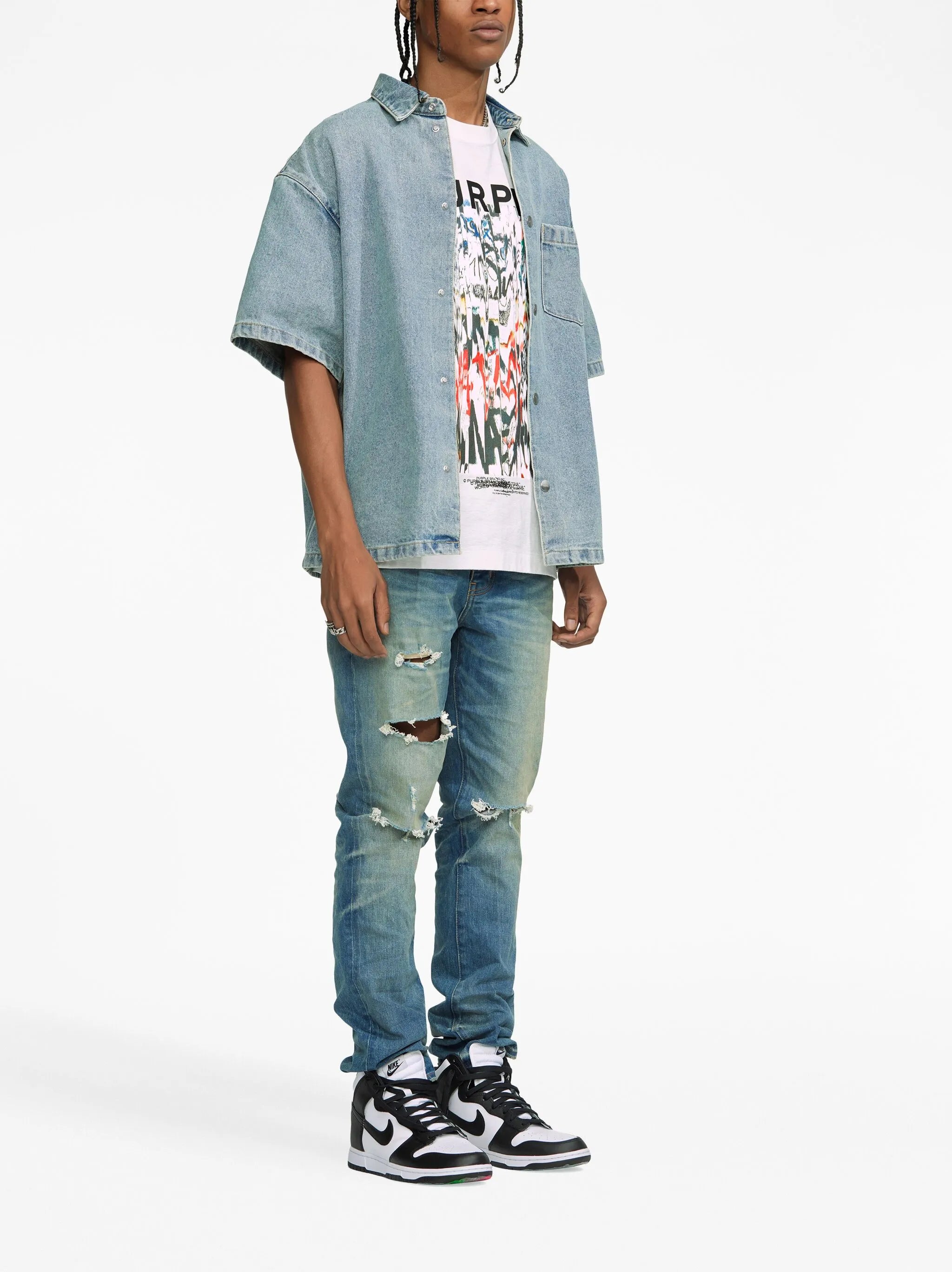 short-sleeve denim shirt jacket