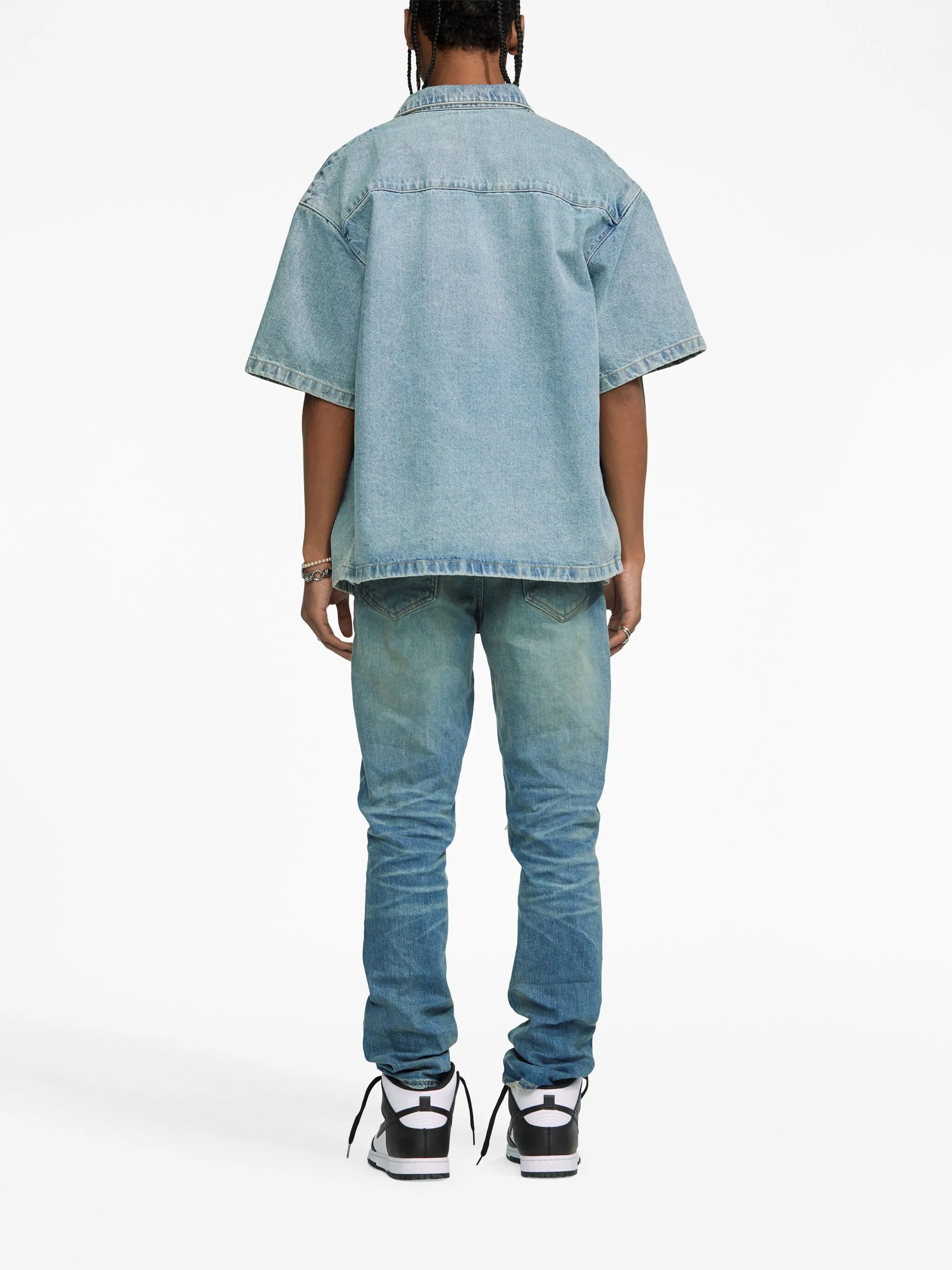 short-sleeve denim shirt jacket