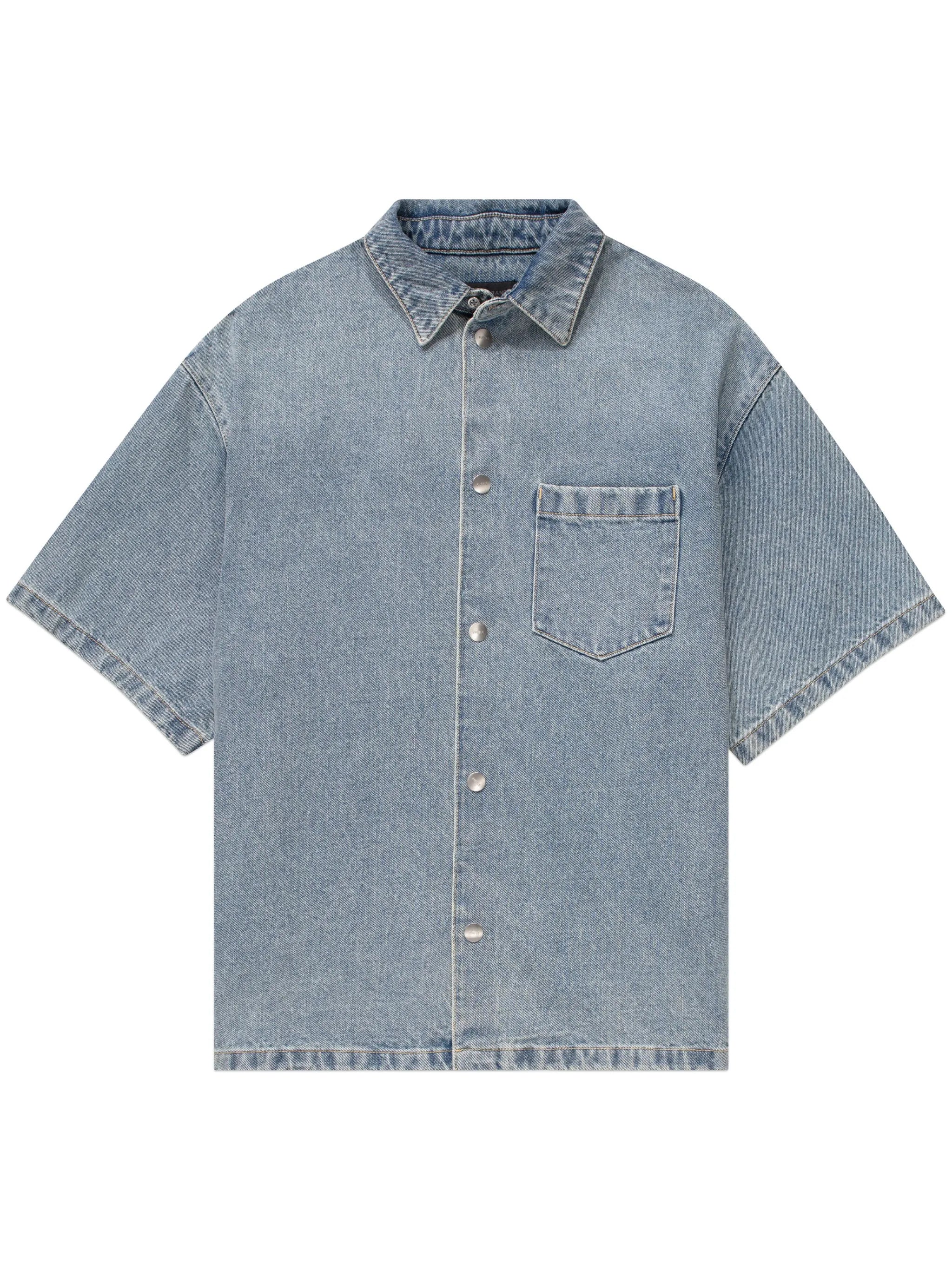 short-sleeve denim shirt jacket