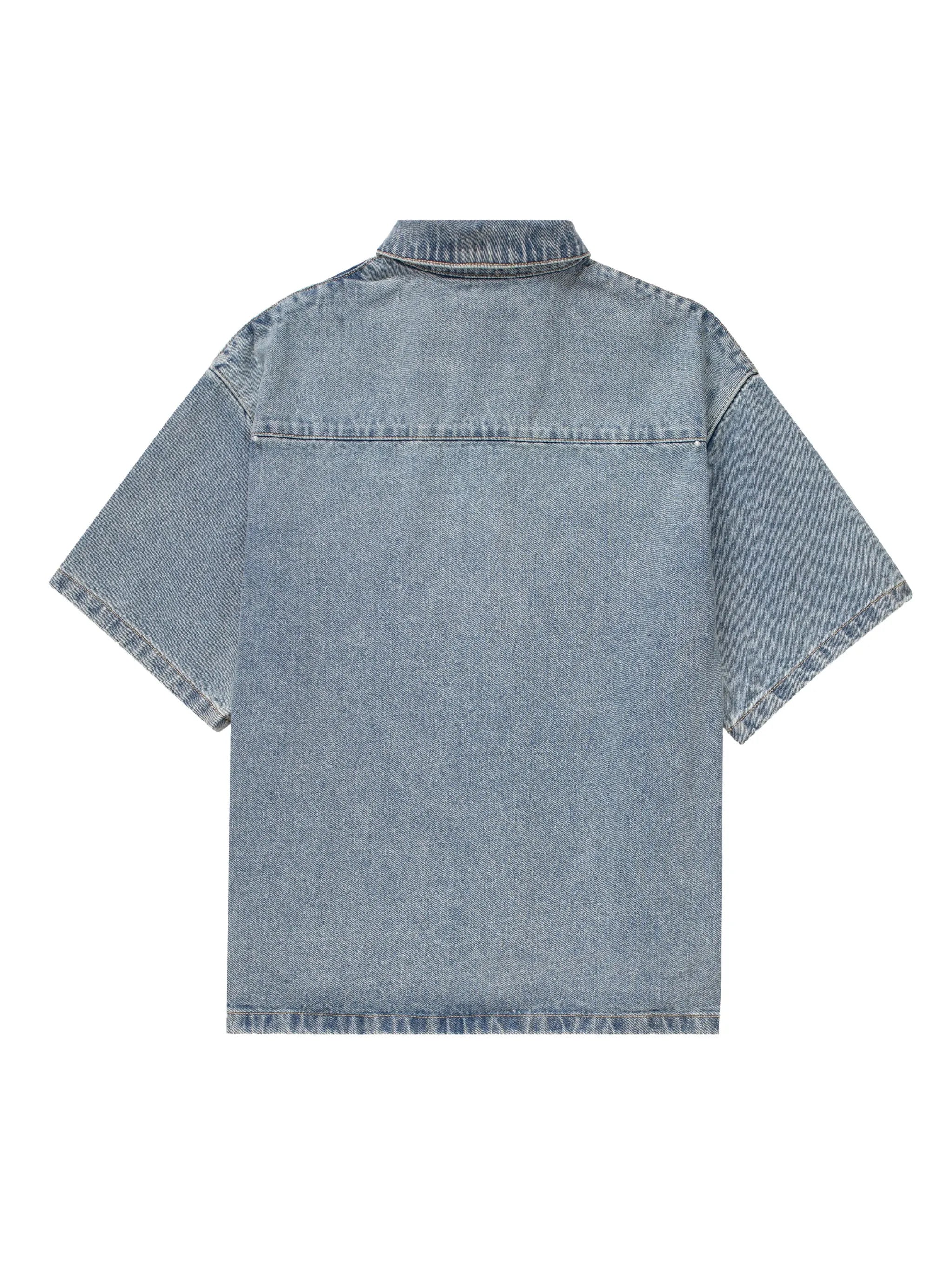 short-sleeve denim shirt jacket