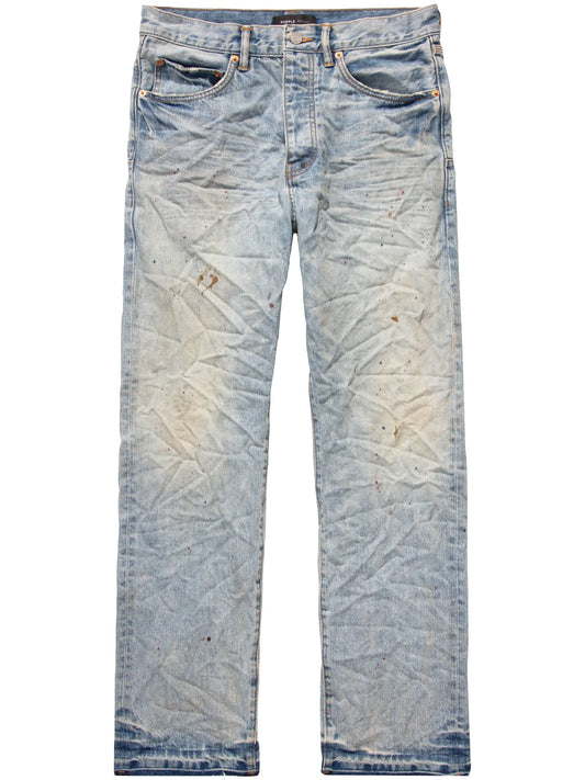 crinkled mid-rise straight-leg jeans
