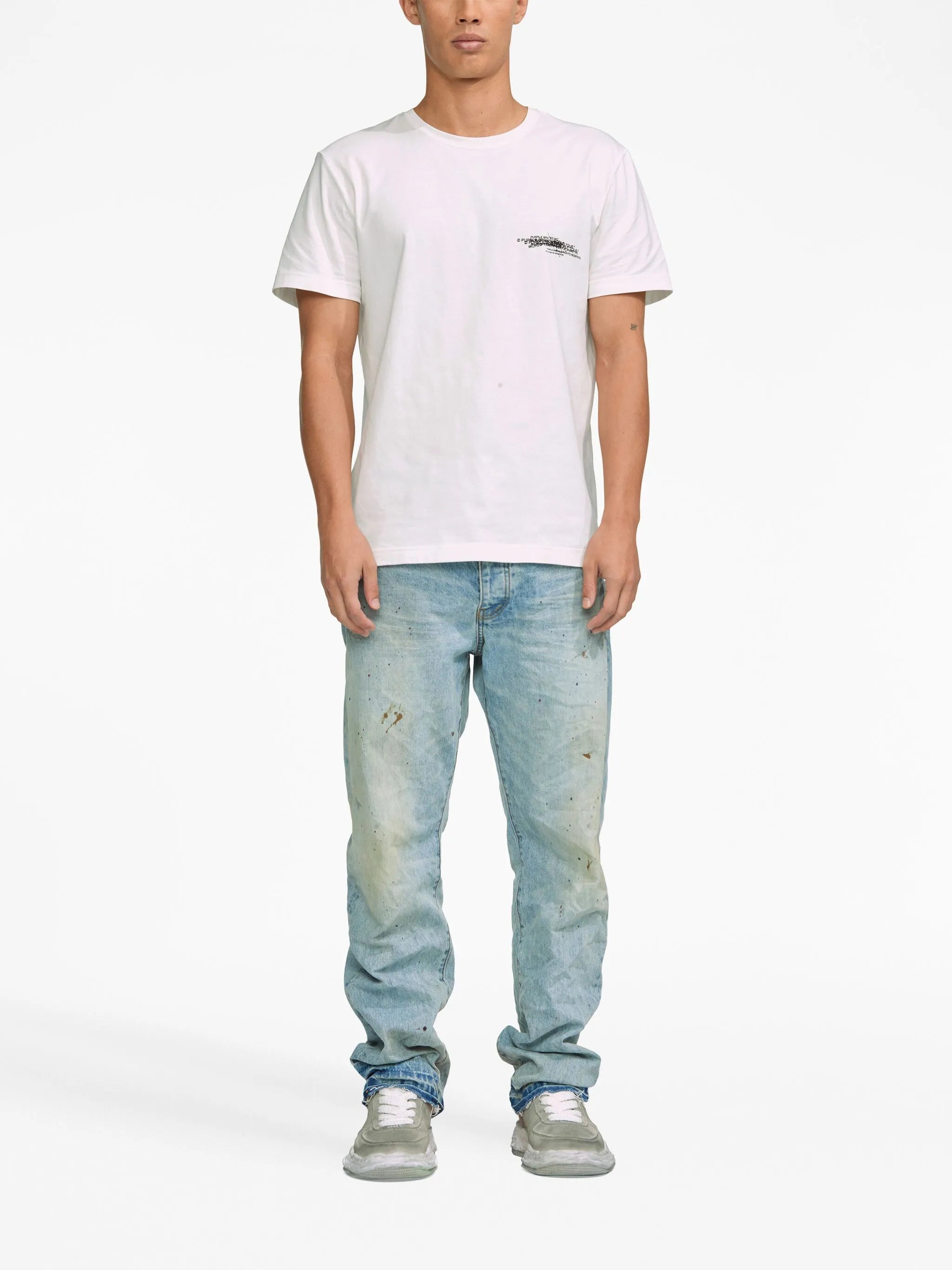 crinkled mid-rise straight-leg jeans