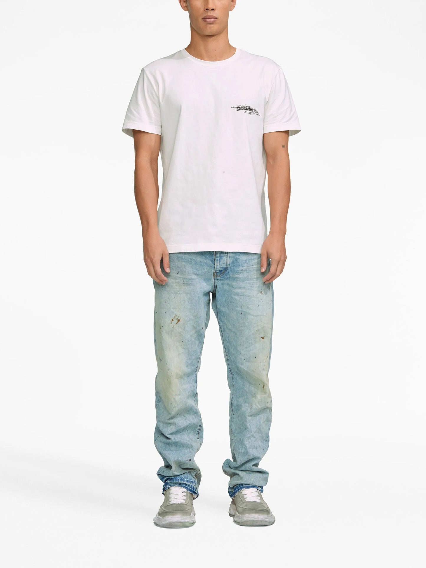 crinkled mid-rise straight-leg jeans