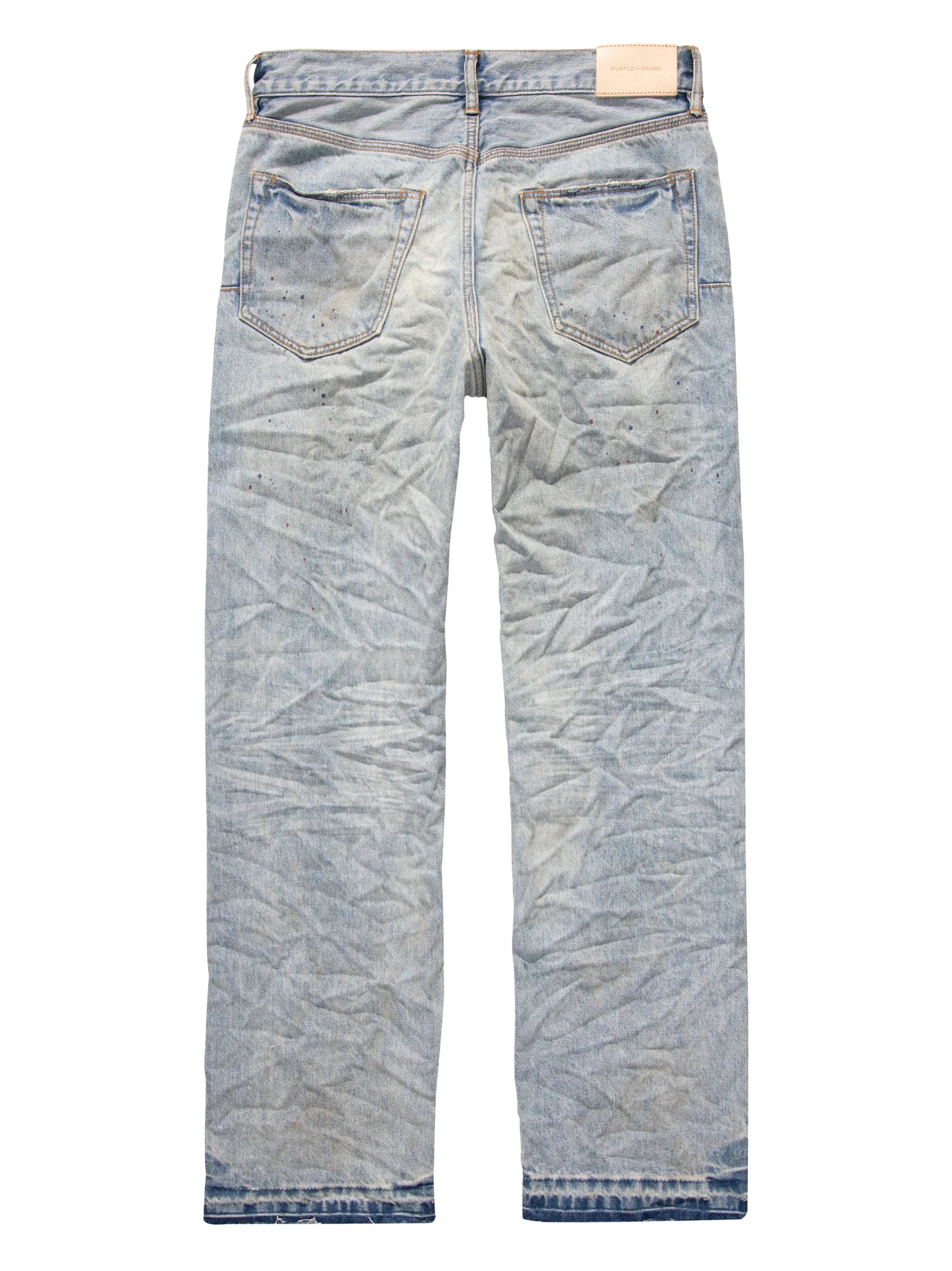 crinkled mid-rise straight-leg jeans