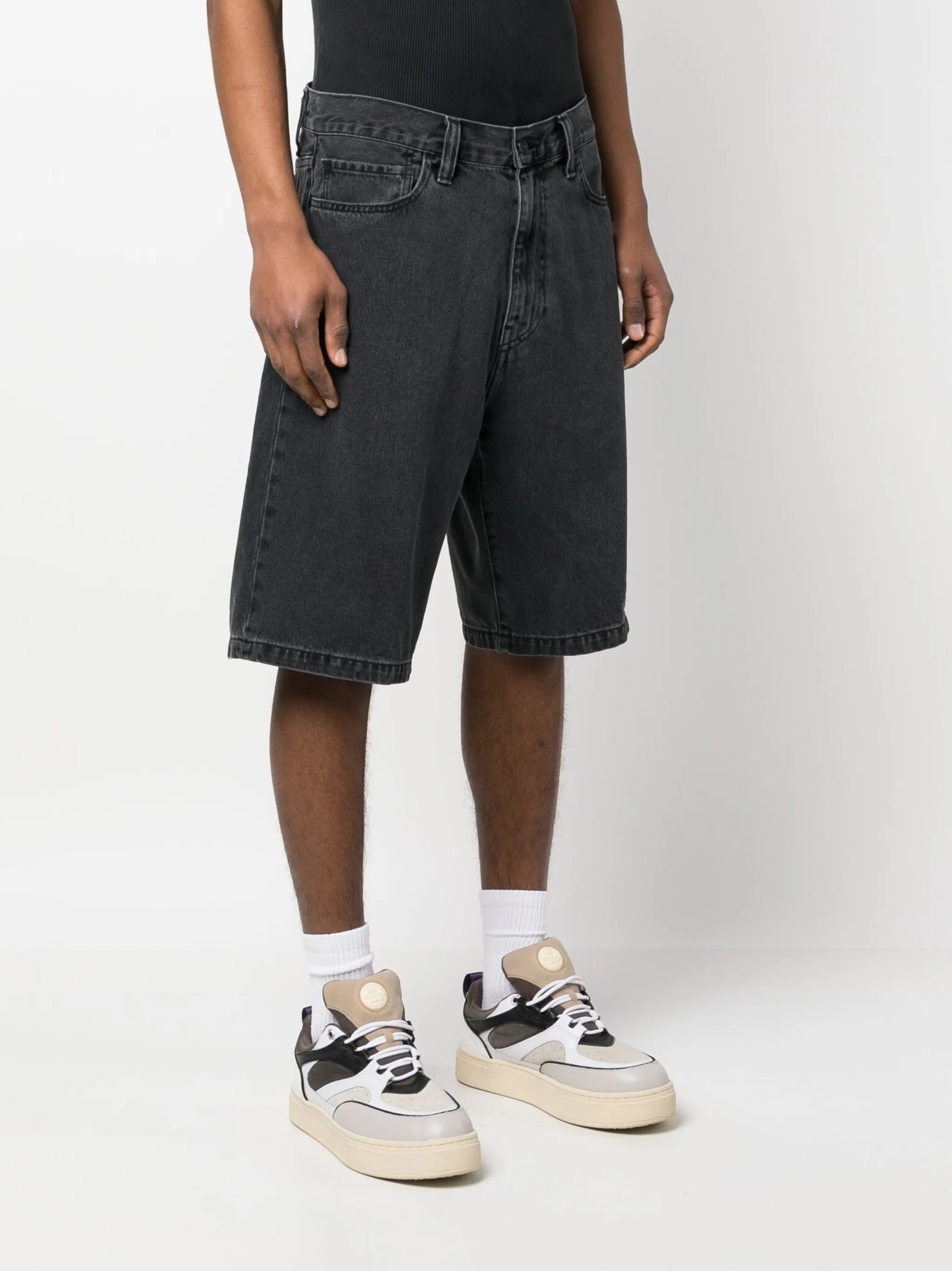 logo demin shorts