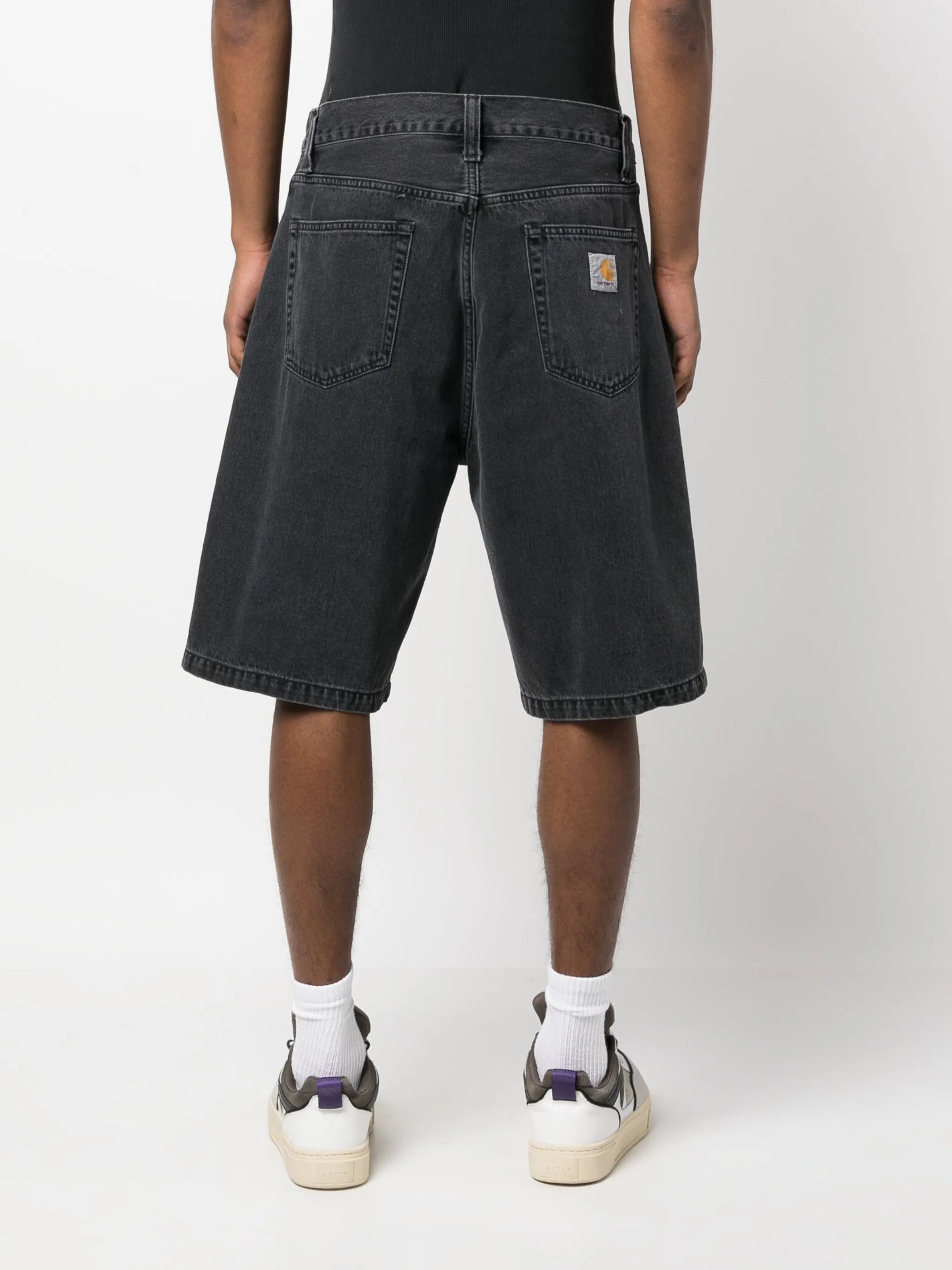 logo demin shorts