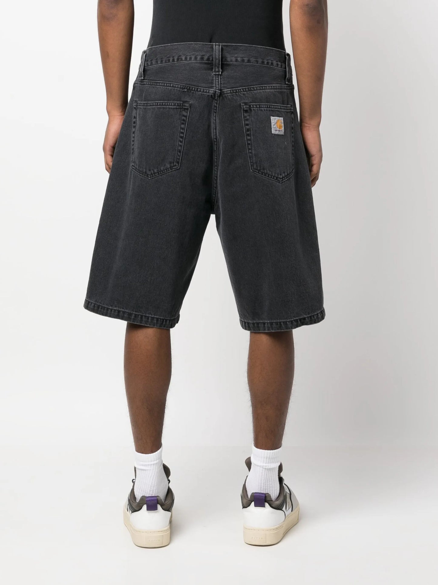 logo demin shorts