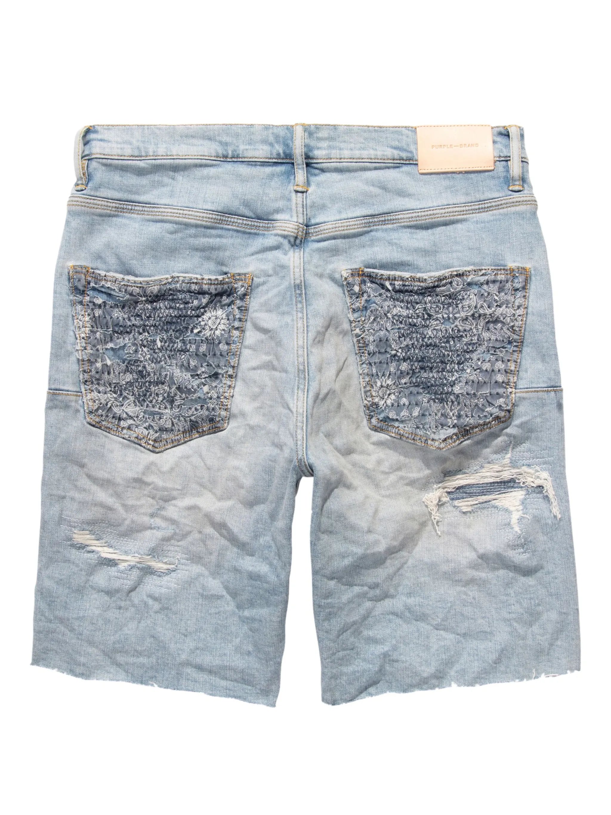 logo-patch denim shorts