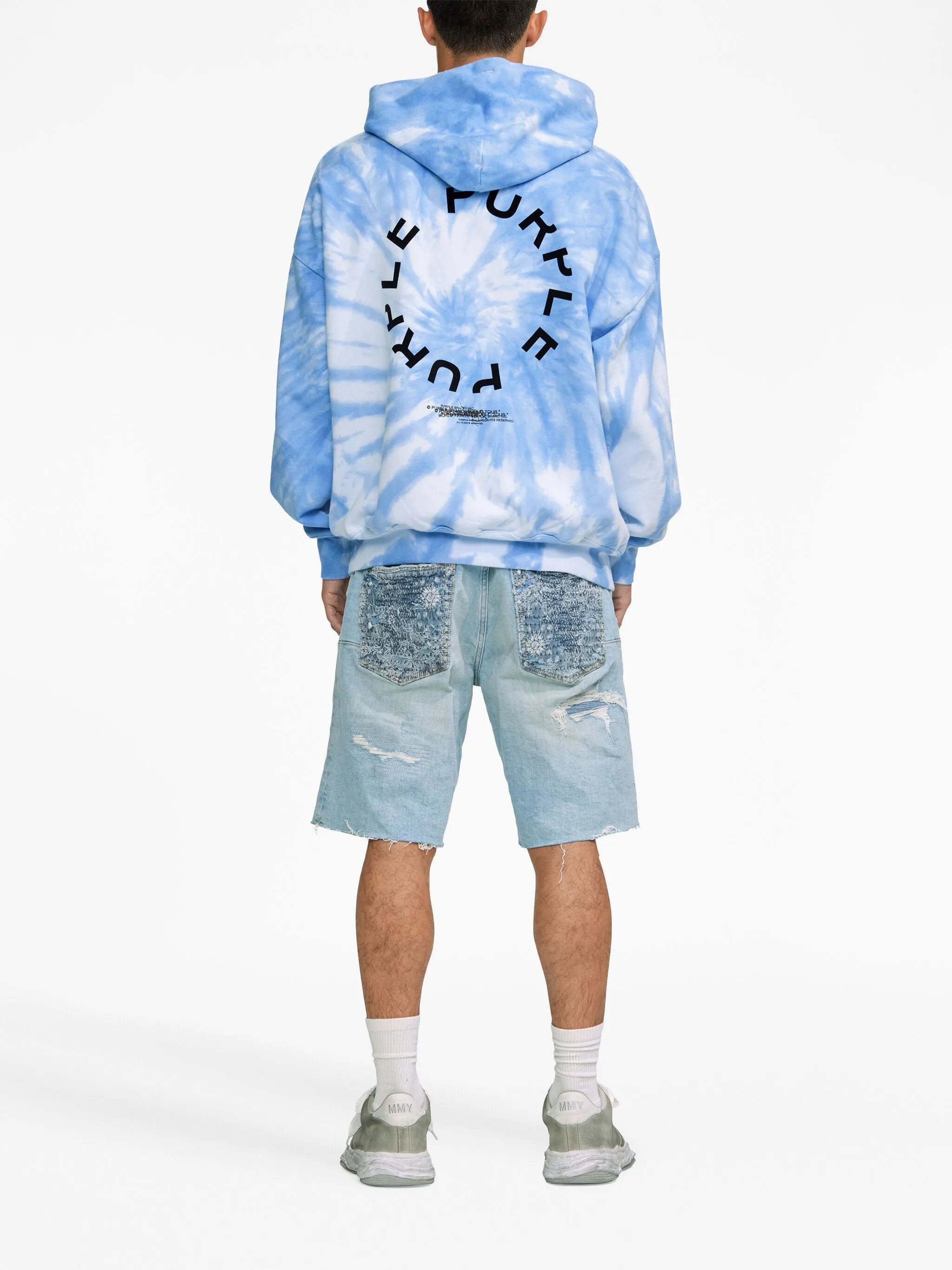 logo-patch denim shorts