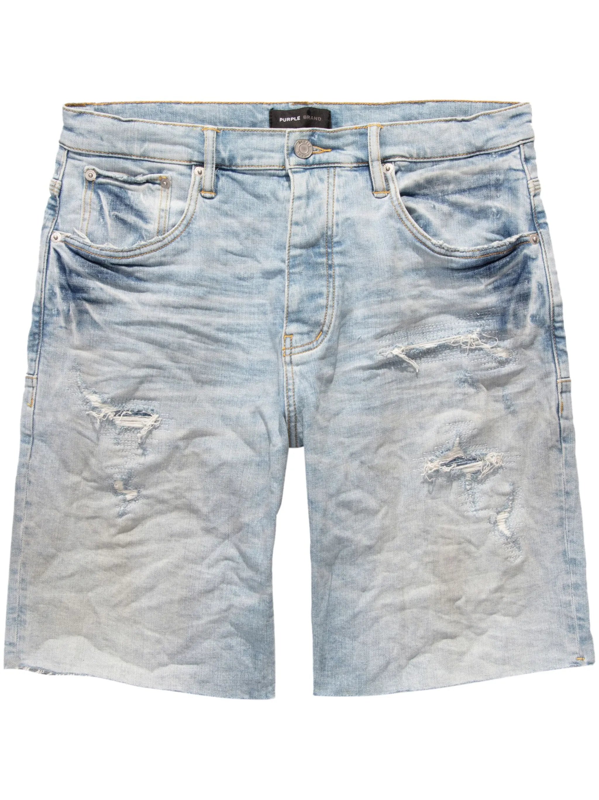 logo-patch denim shorts