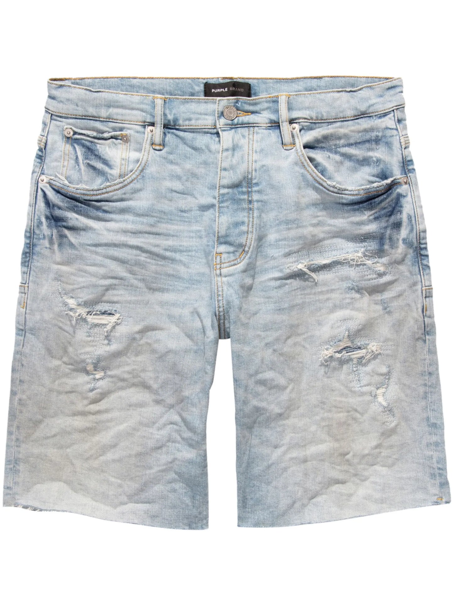logo-patch denim shorts