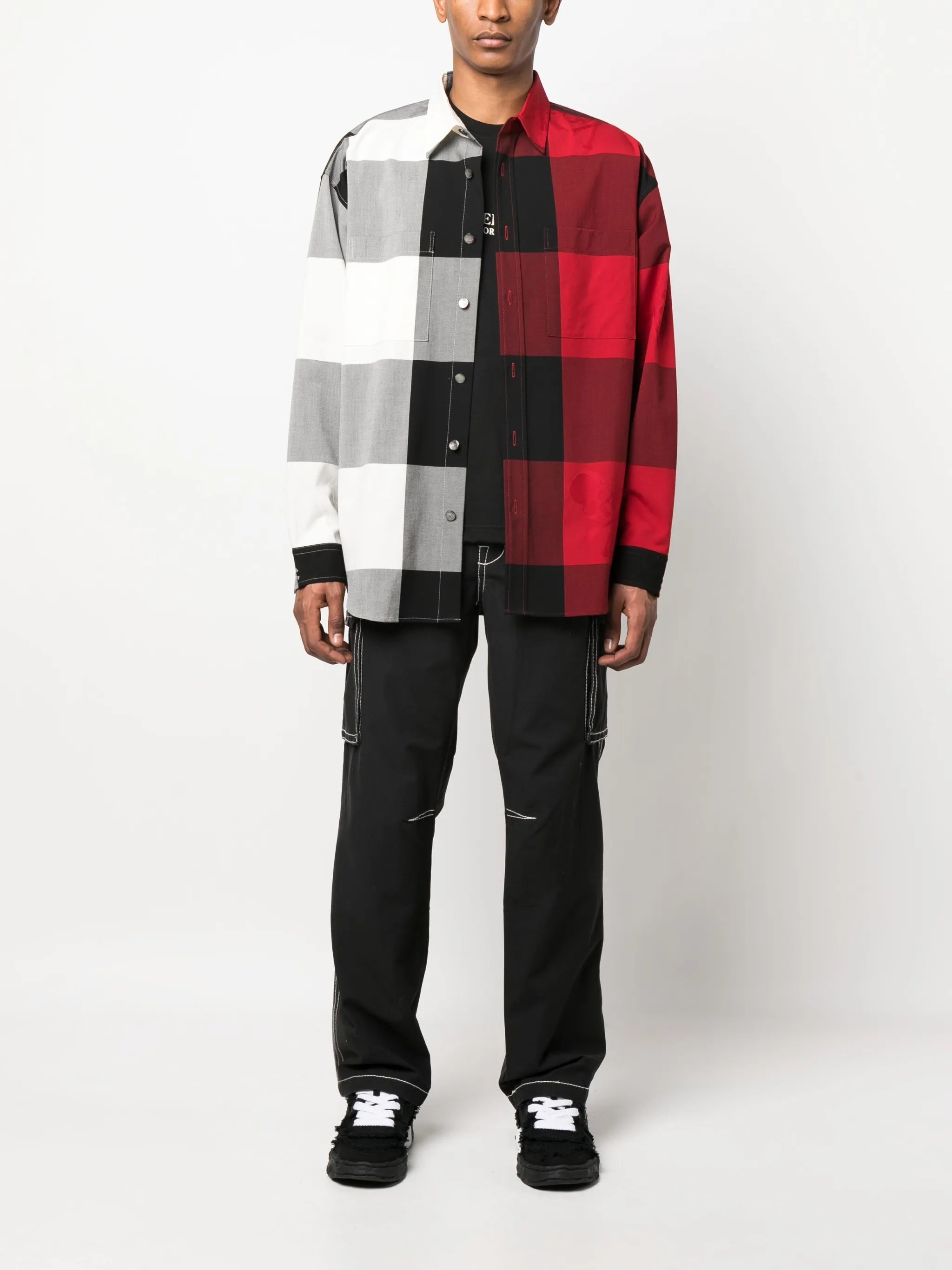check-print cotton shirt