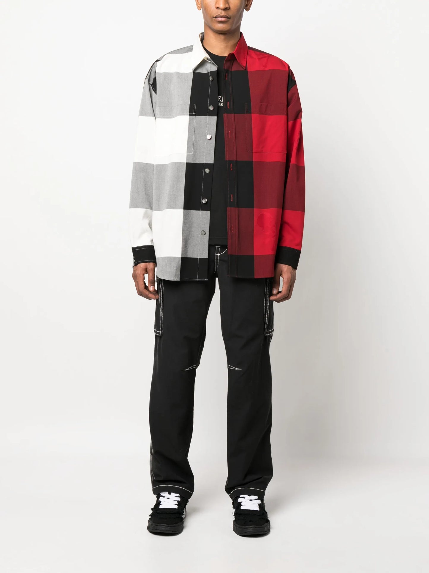 check-print cotton shirt