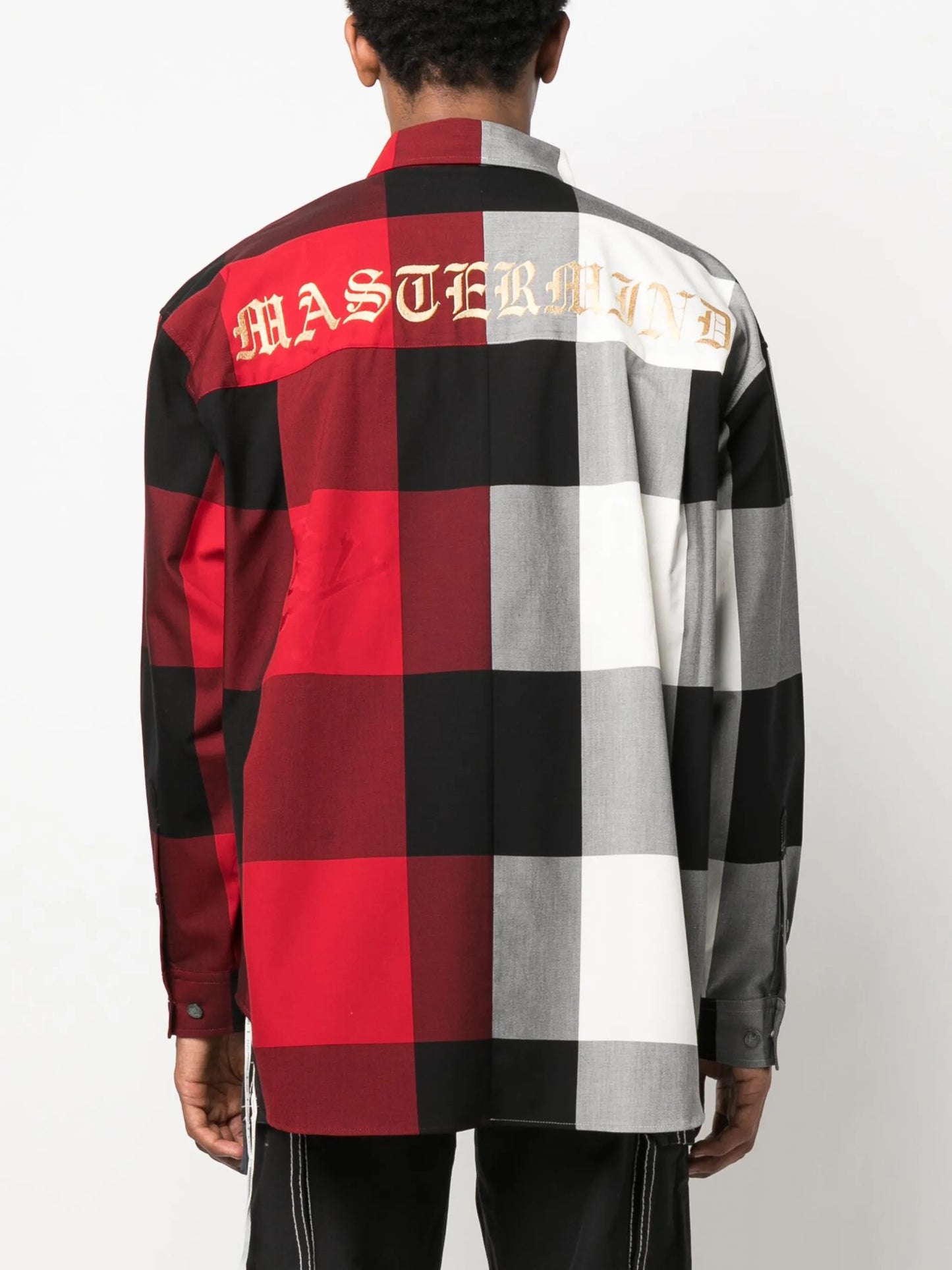 check-print cotton shirt