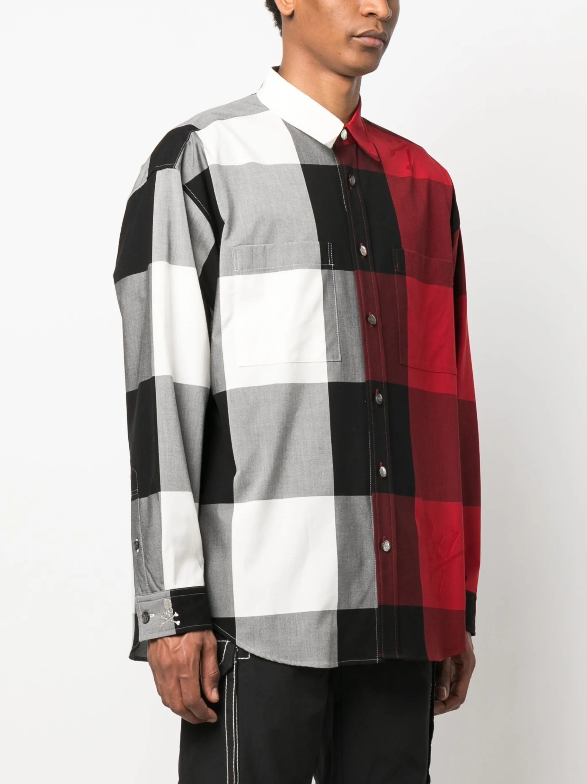 check-print cotton shirt