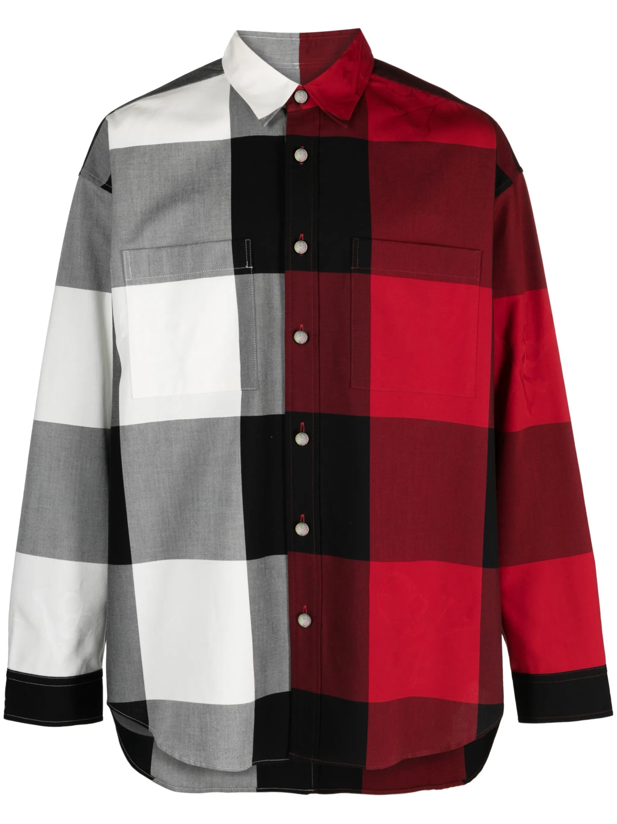 check-print cotton shirt