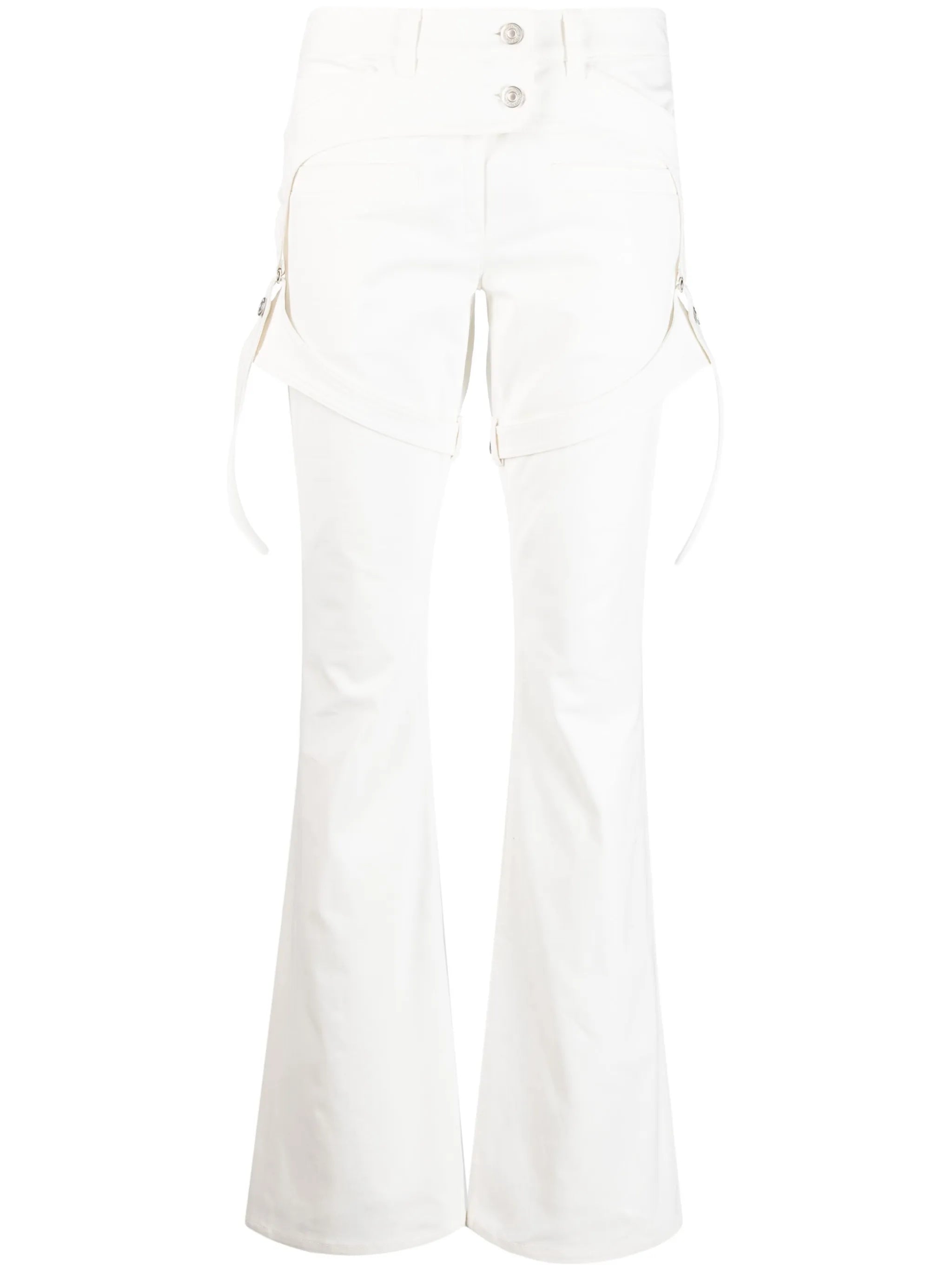 straight-leg cotton trousers