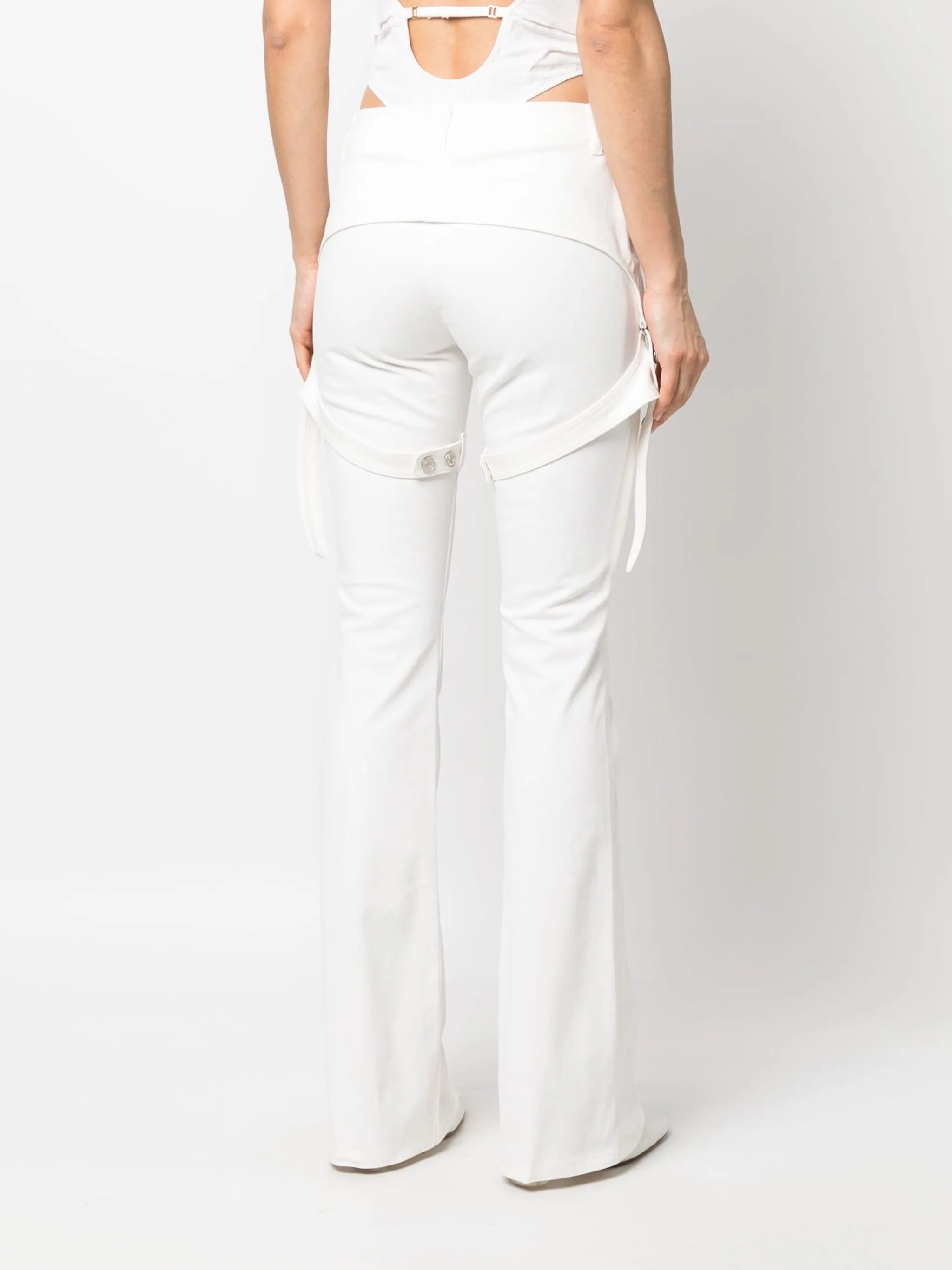 straight-leg cotton trousers