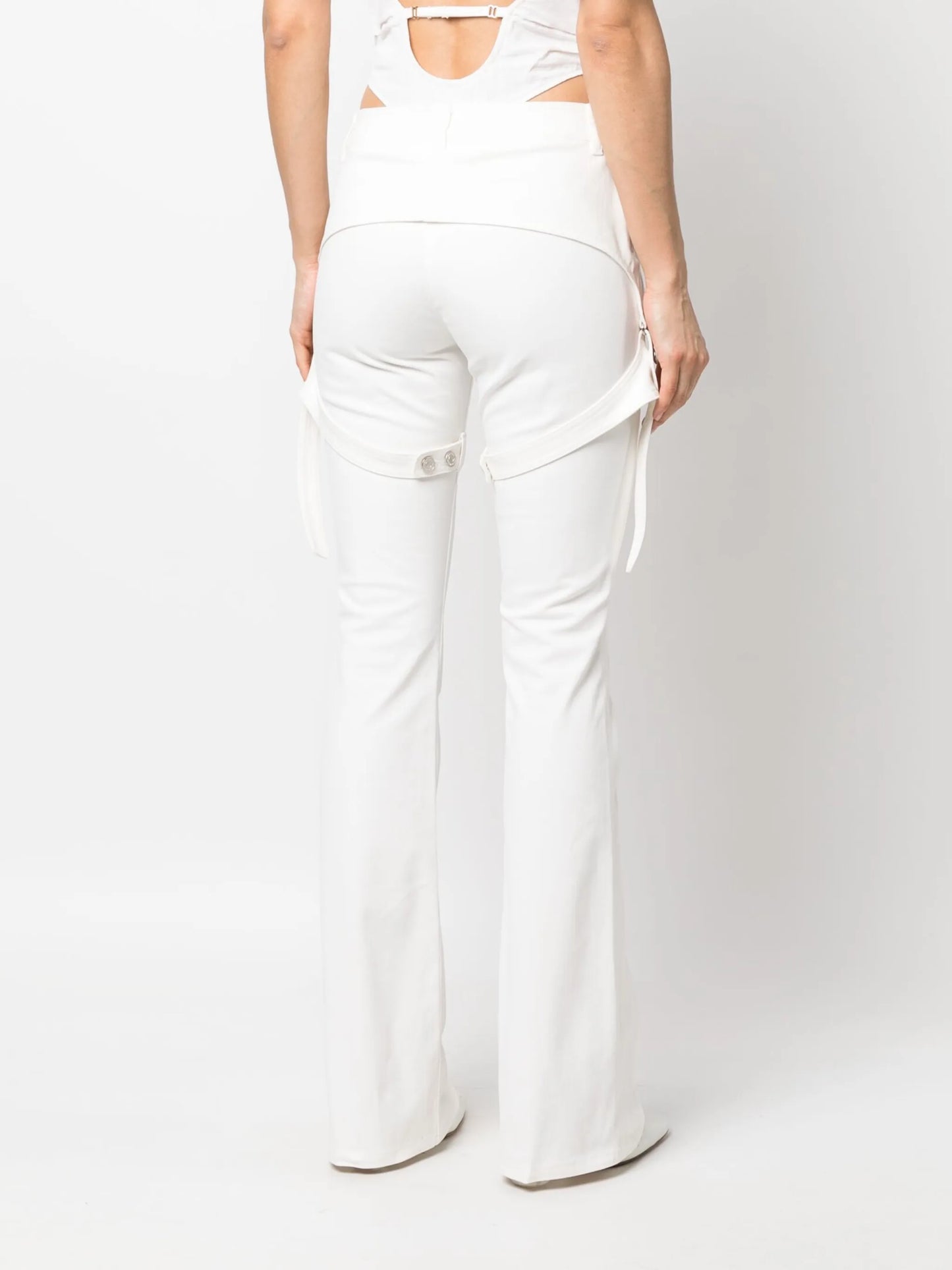 straight-leg cotton trousers