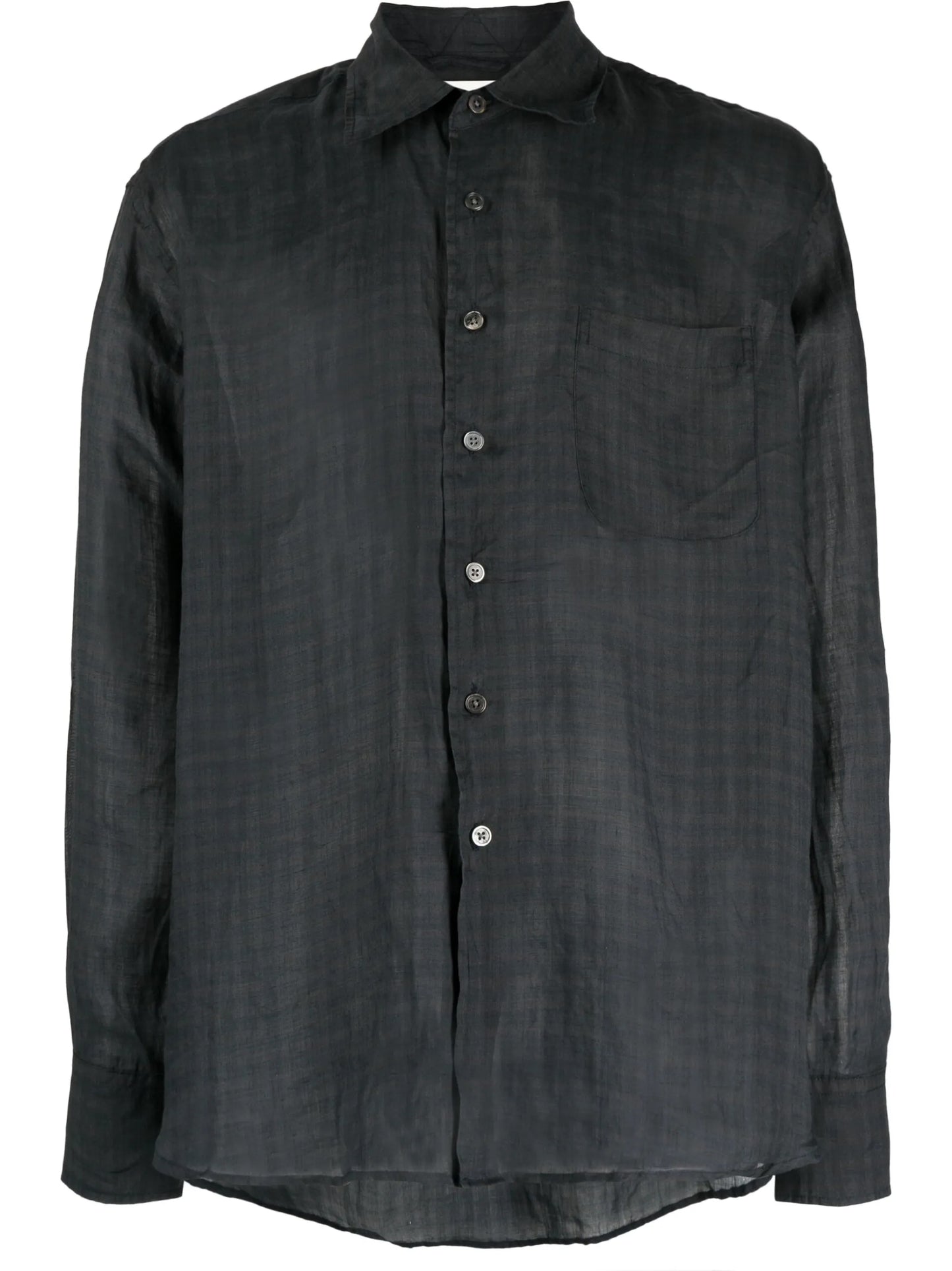 check-print long-sleeved shirt