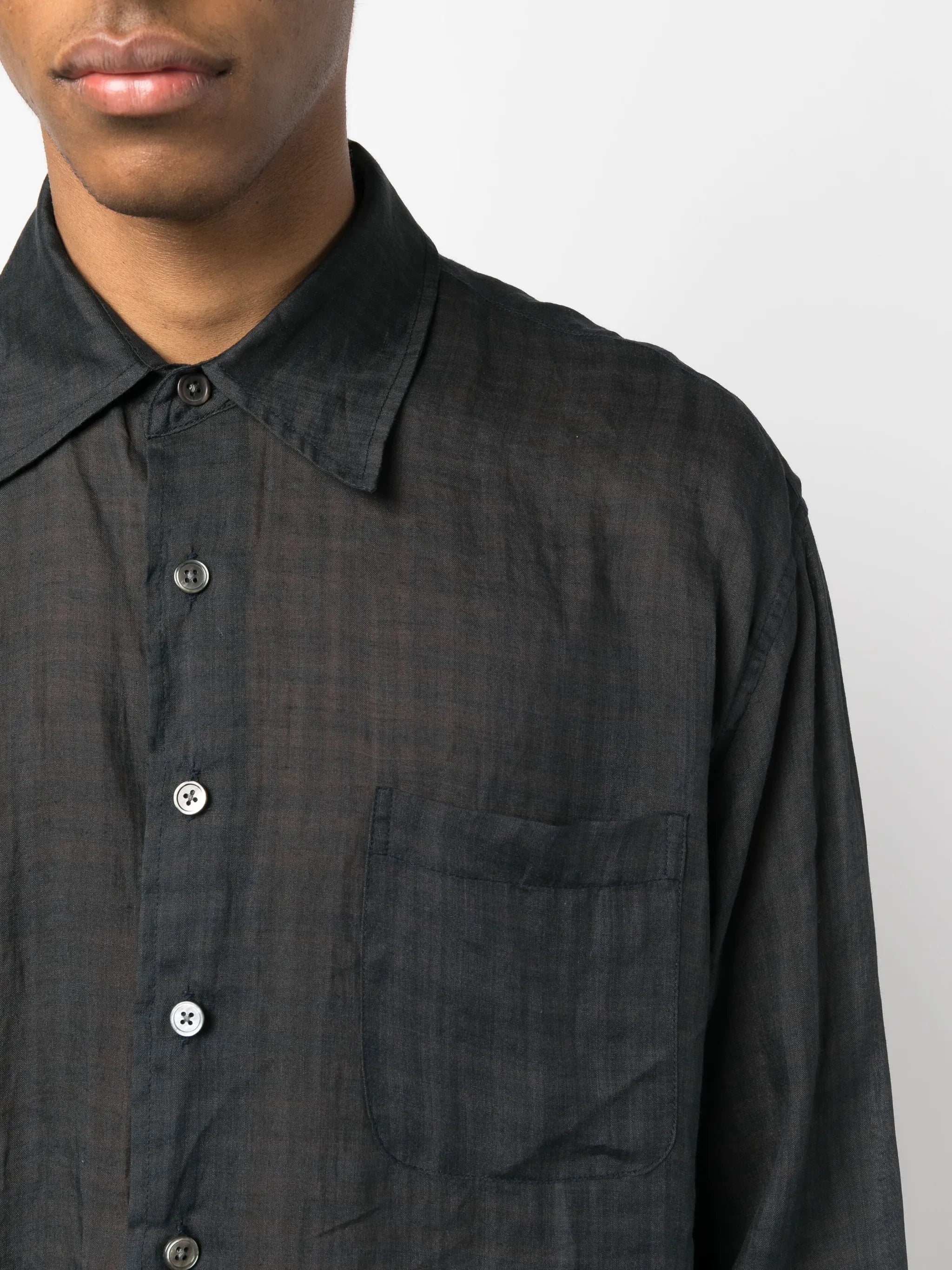 check-print long-sleeved shirt