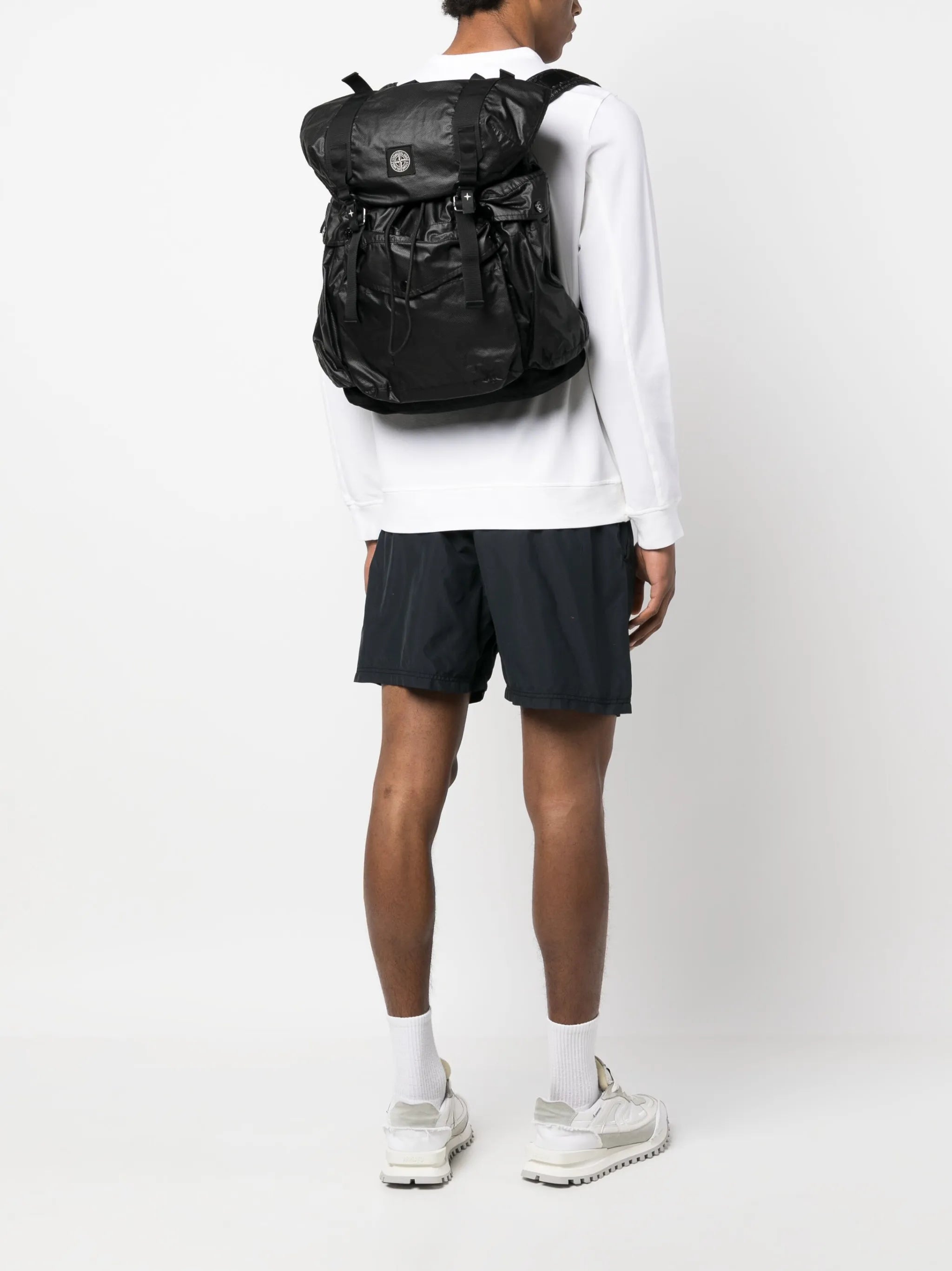 logo-embellished multi-pocket backpack