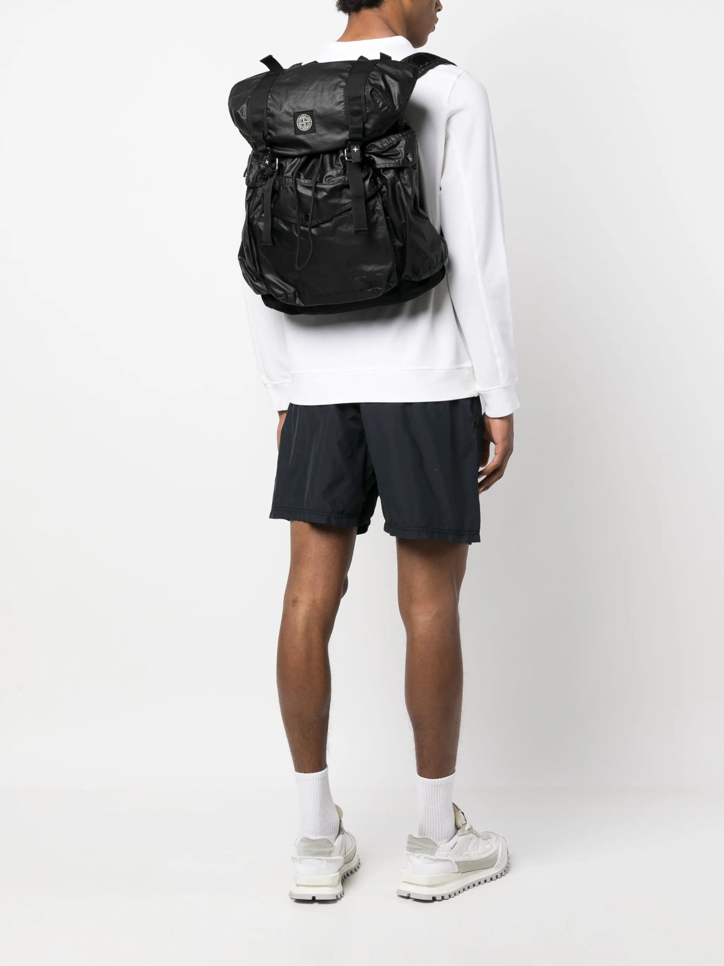 logo-embellished multi-pocket backpack