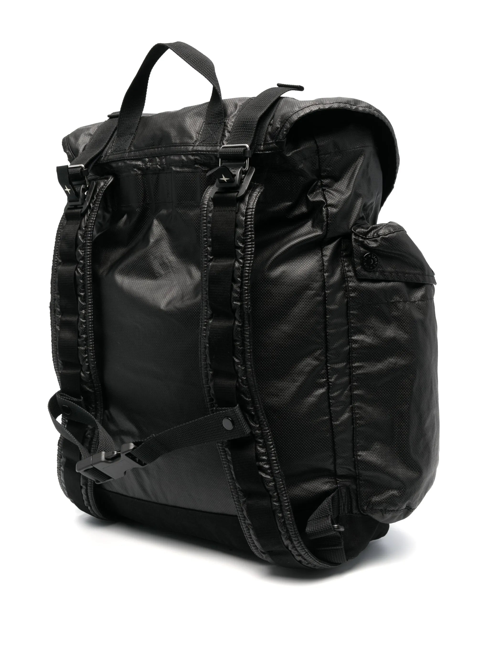 logo-embellished multi-pocket backpack