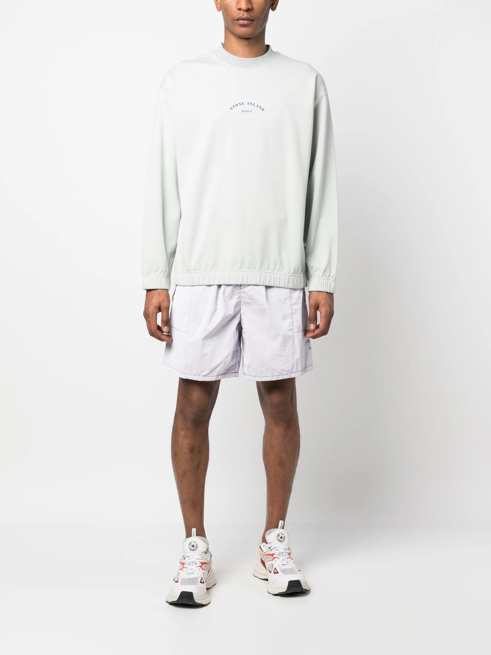 logo-print track shorts