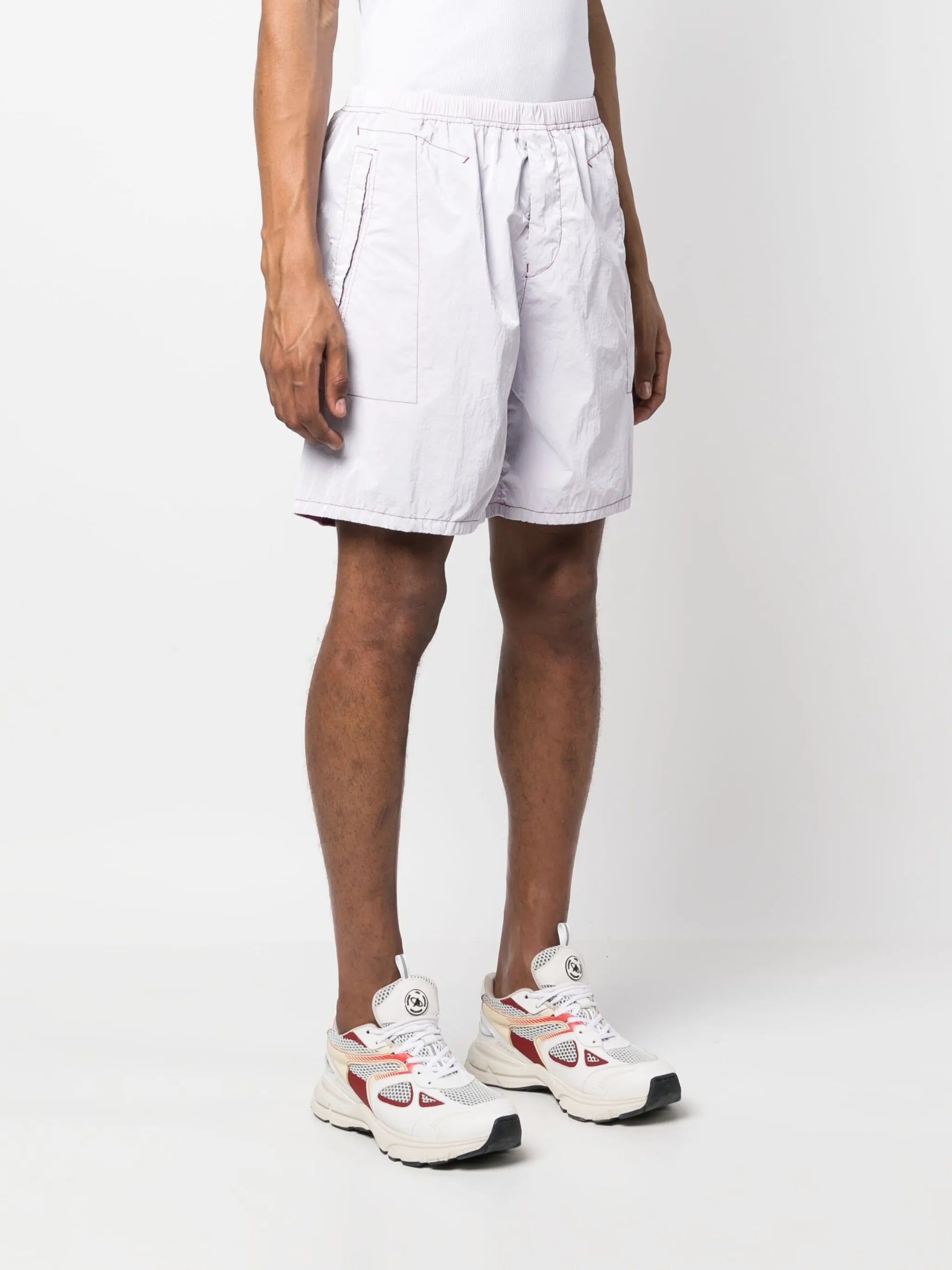 logo-print track shorts