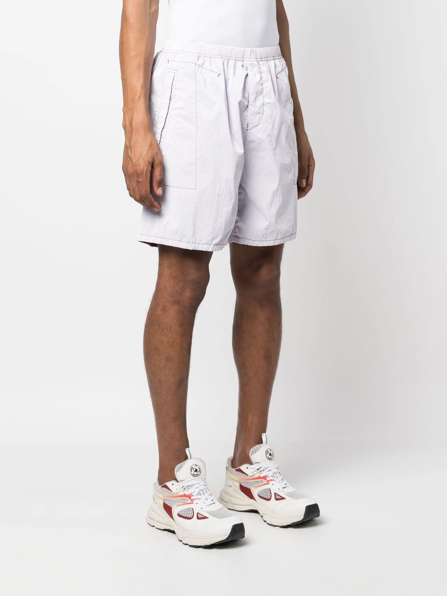 logo-print track shorts