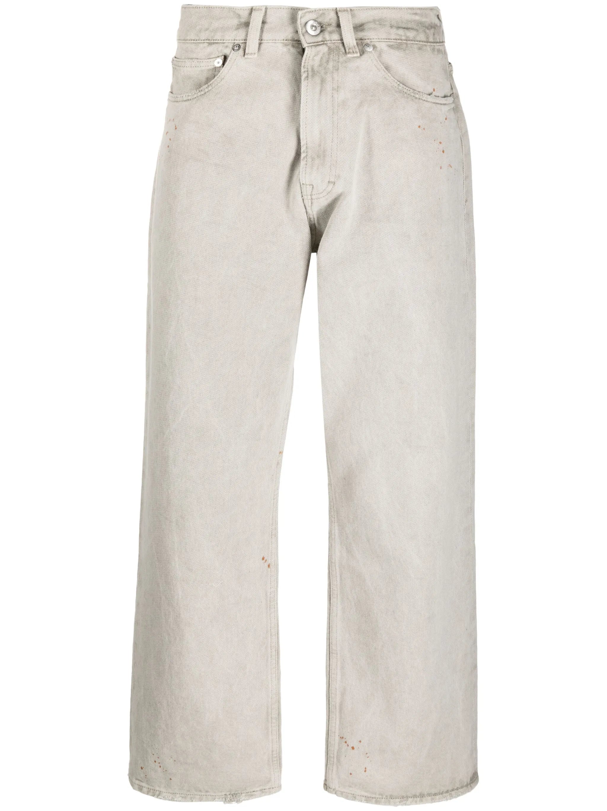 cotton straight-leg jeans