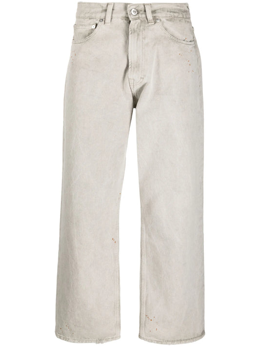 cotton straight-leg jeans