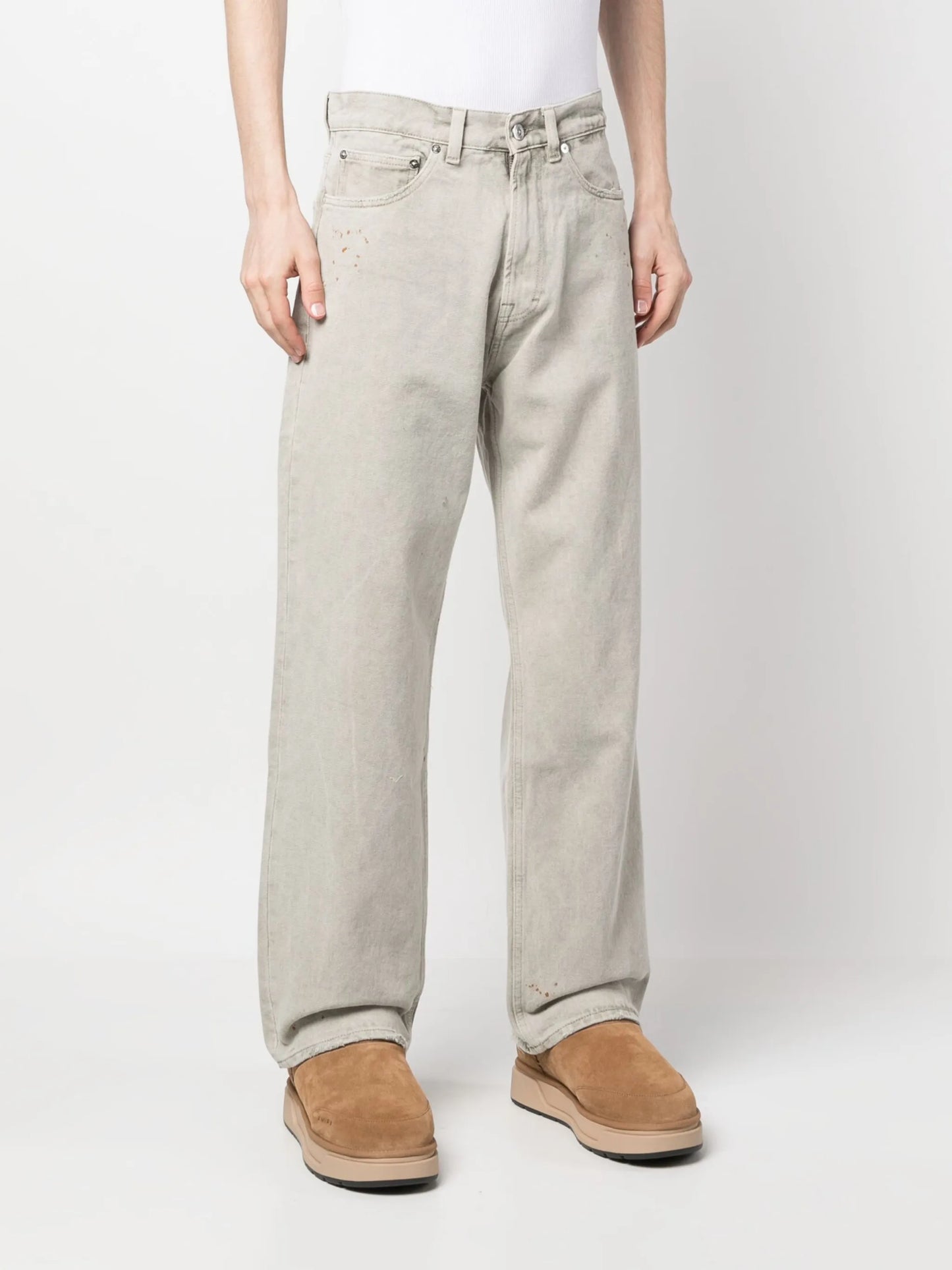cotton straight-leg jeans