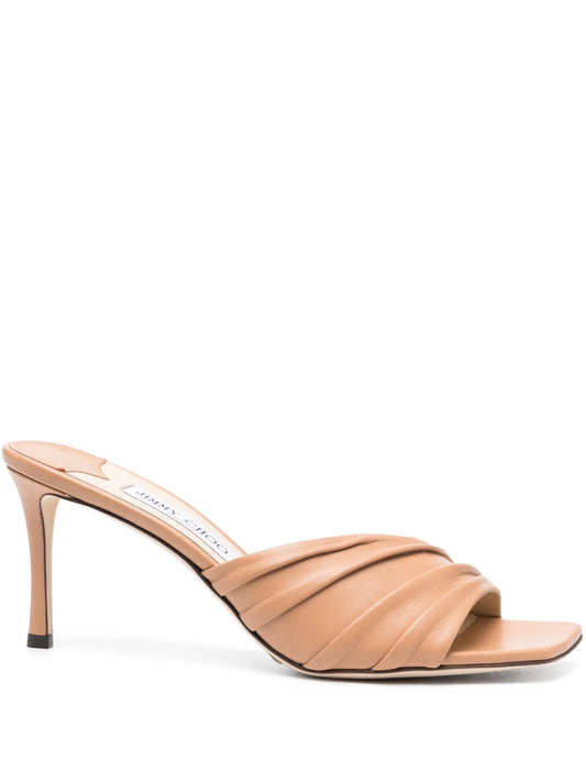 80mm heeled leather sandals