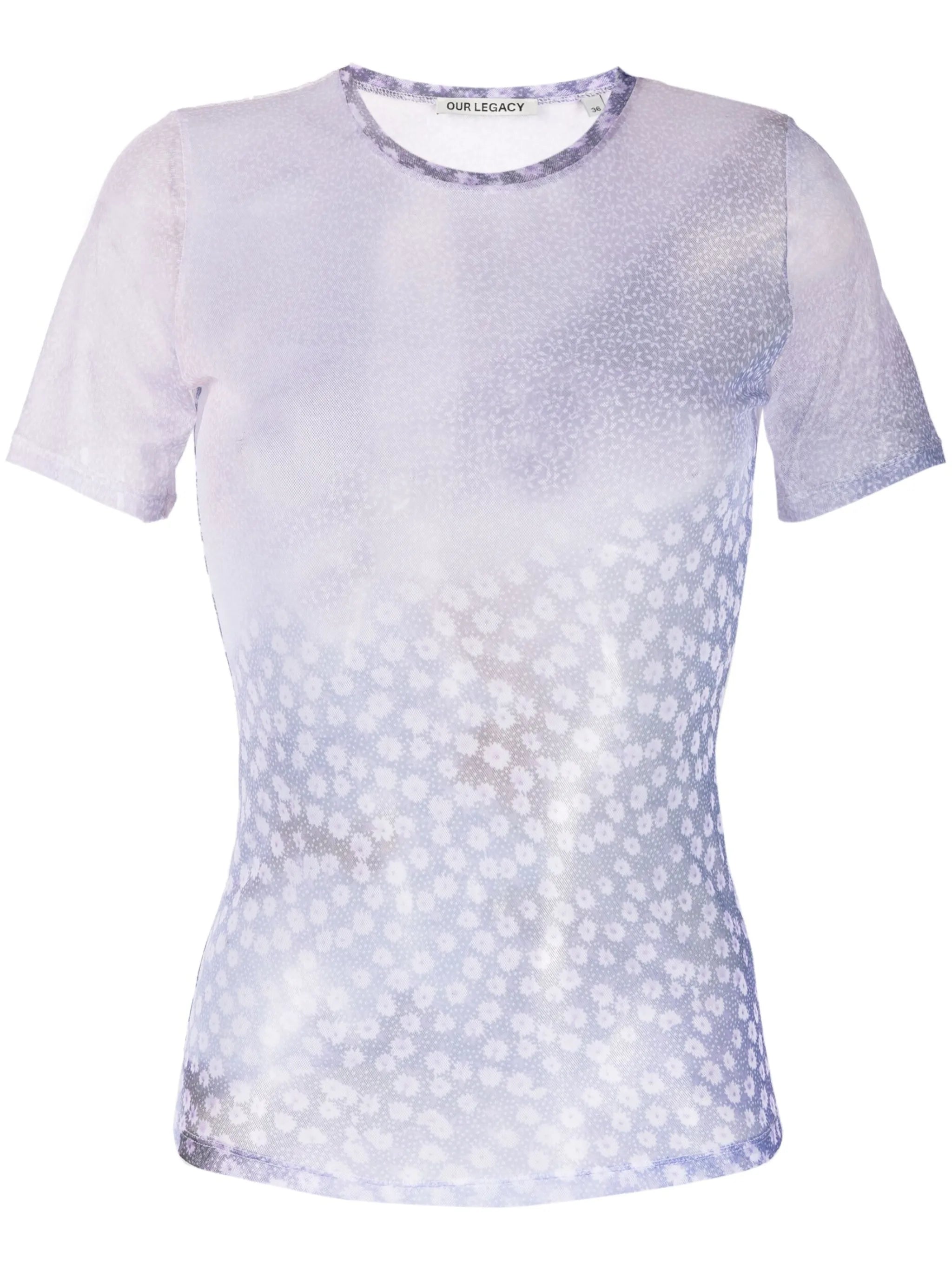 sheer floral-print T-shirt