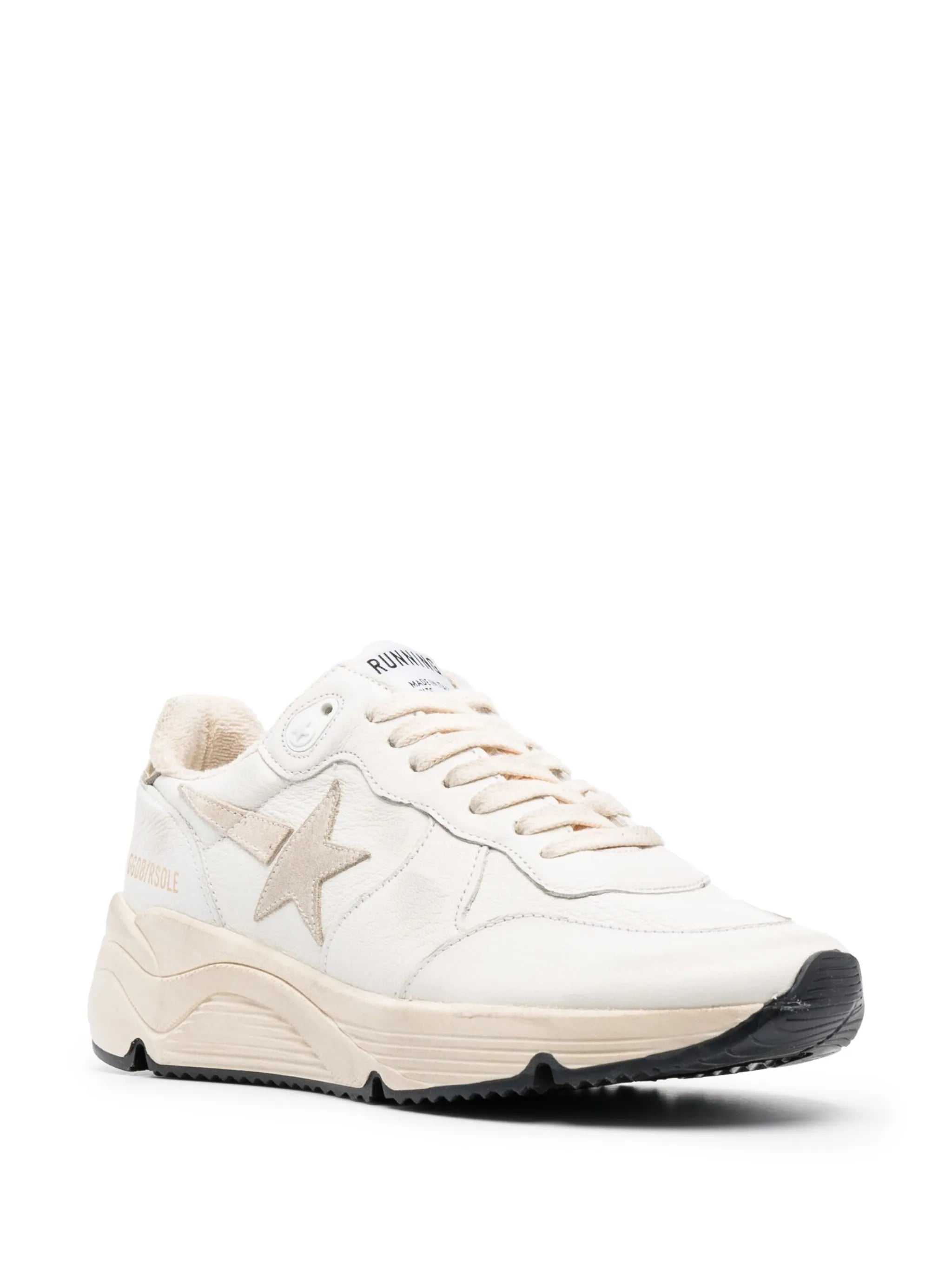 logo-print leather sneakers