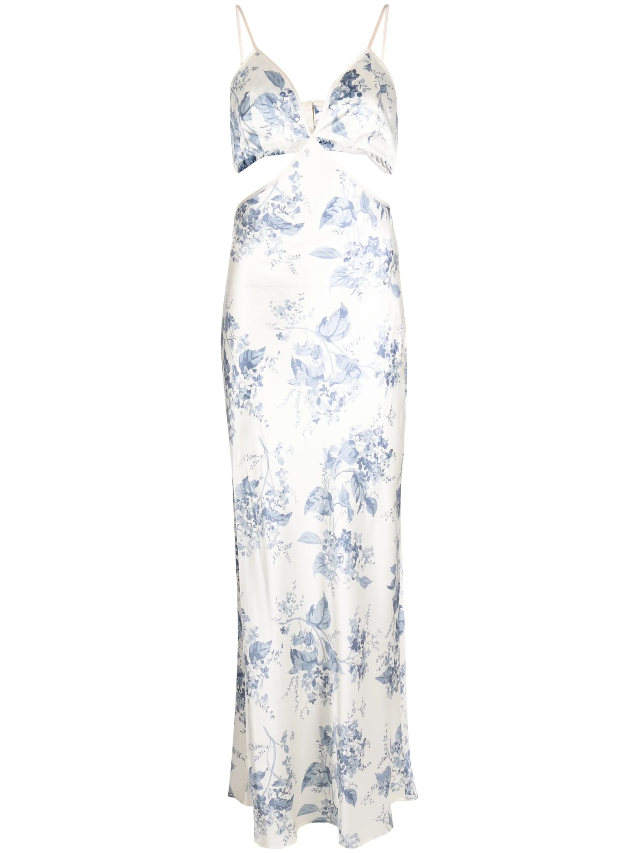 Poppies cutout silk maxi dress
