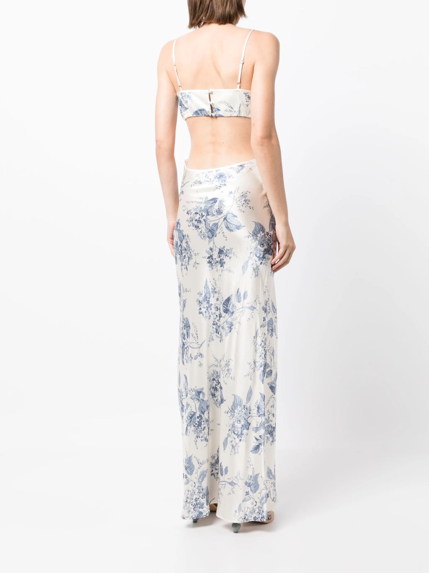 Poppies cutout silk maxi dress