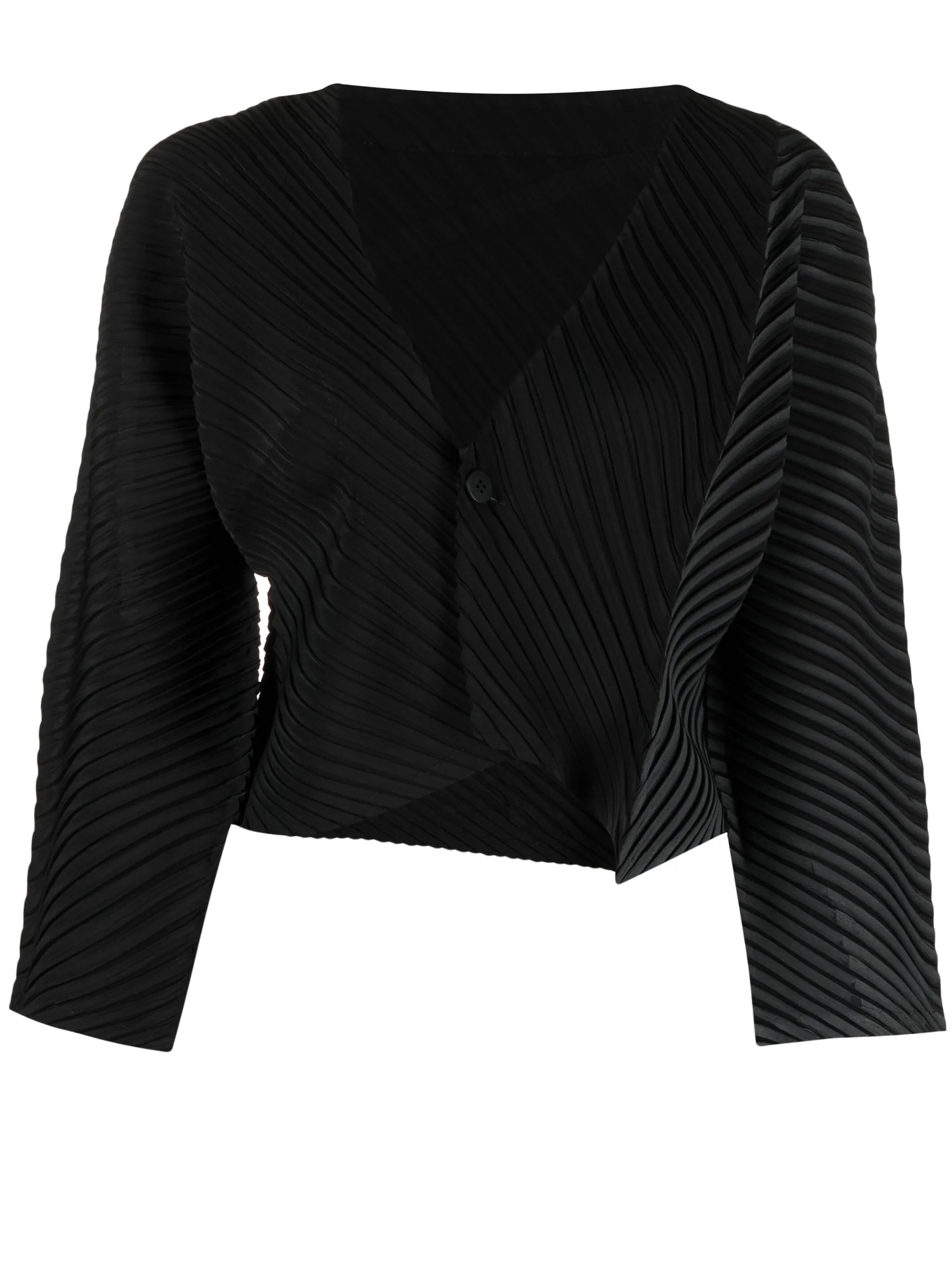 fully-pleated long-sleeve jacket
