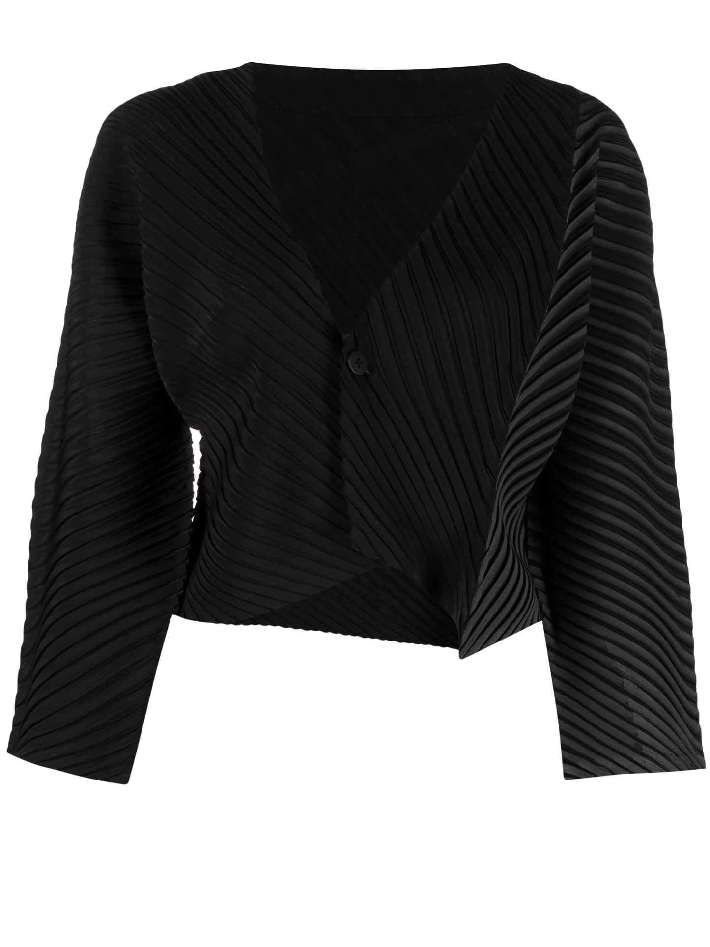 fully-pleated long-sleeve jacket