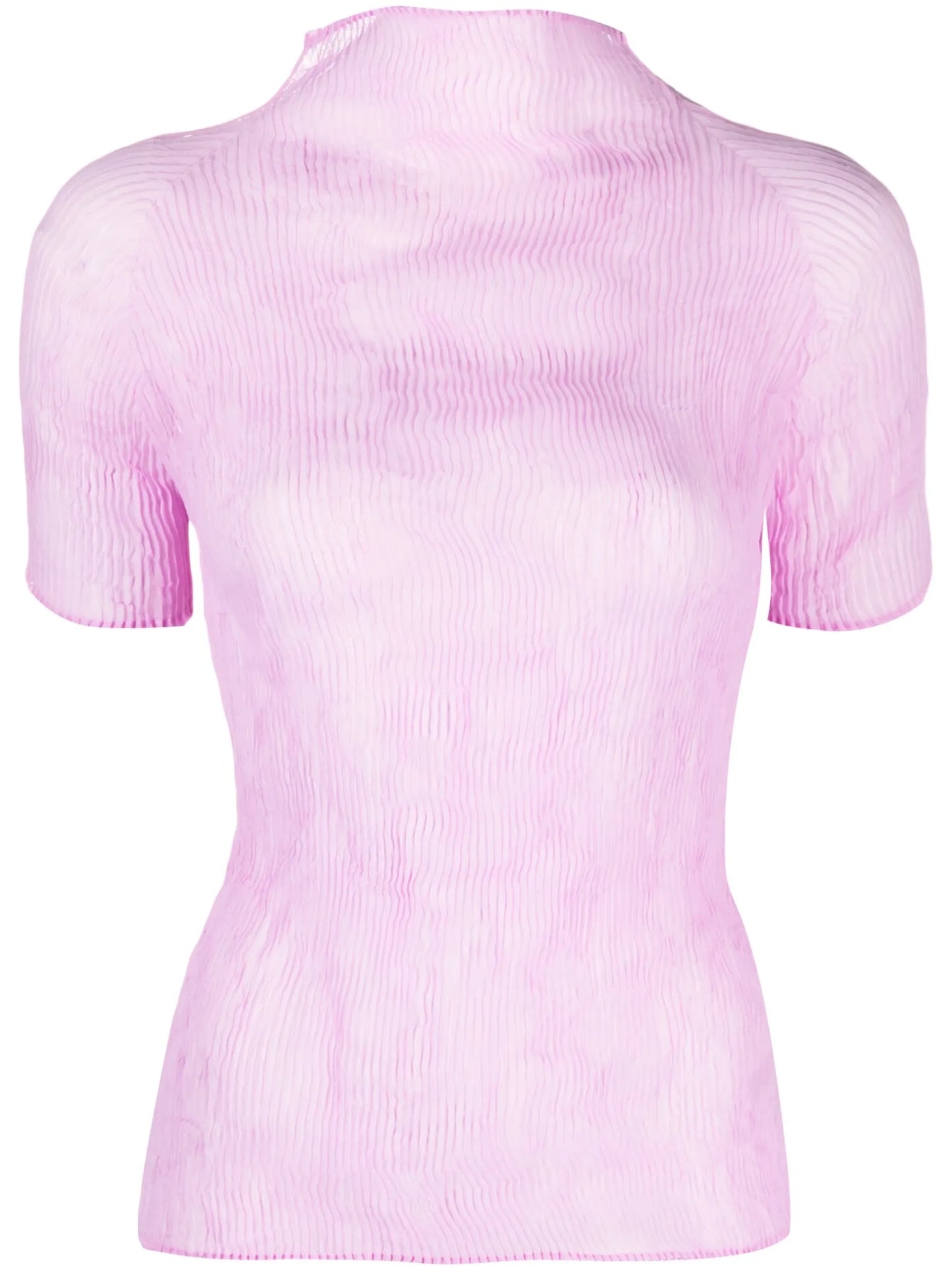 short-sleeve plissé T-shirt