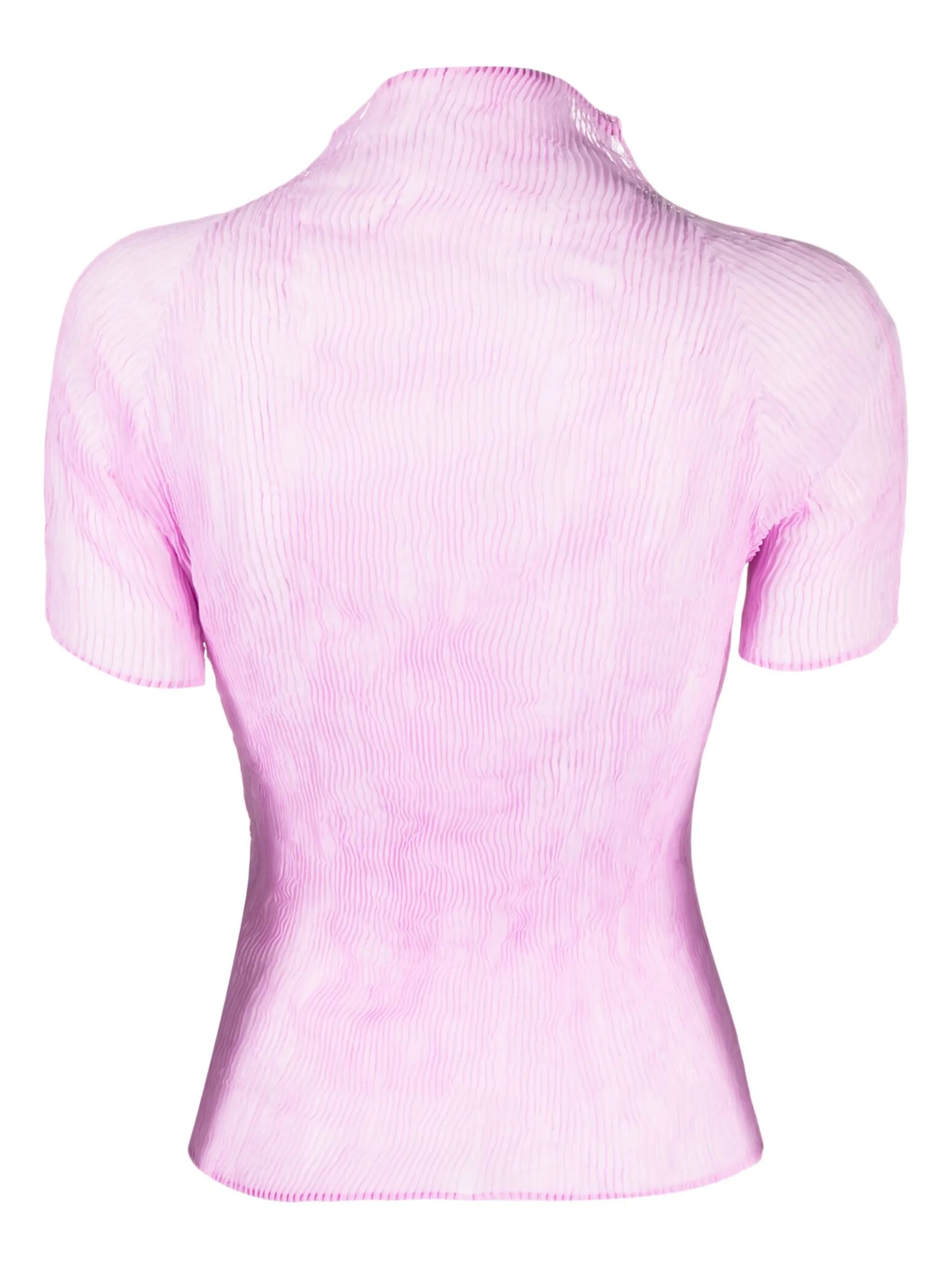 short-sleeve plissé T-shirt