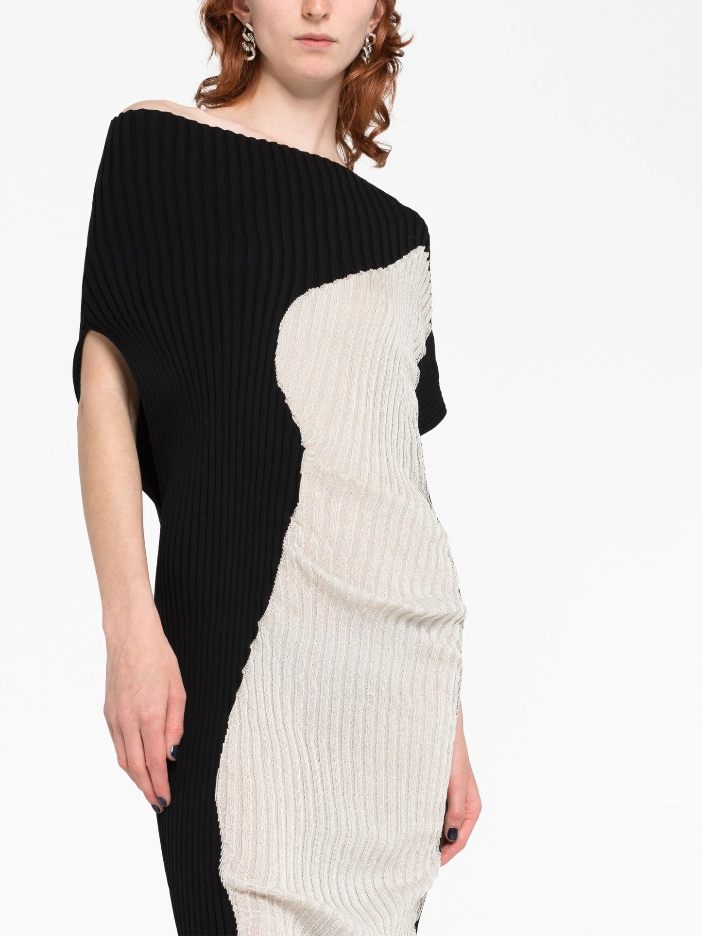Nude knitted maxi dress