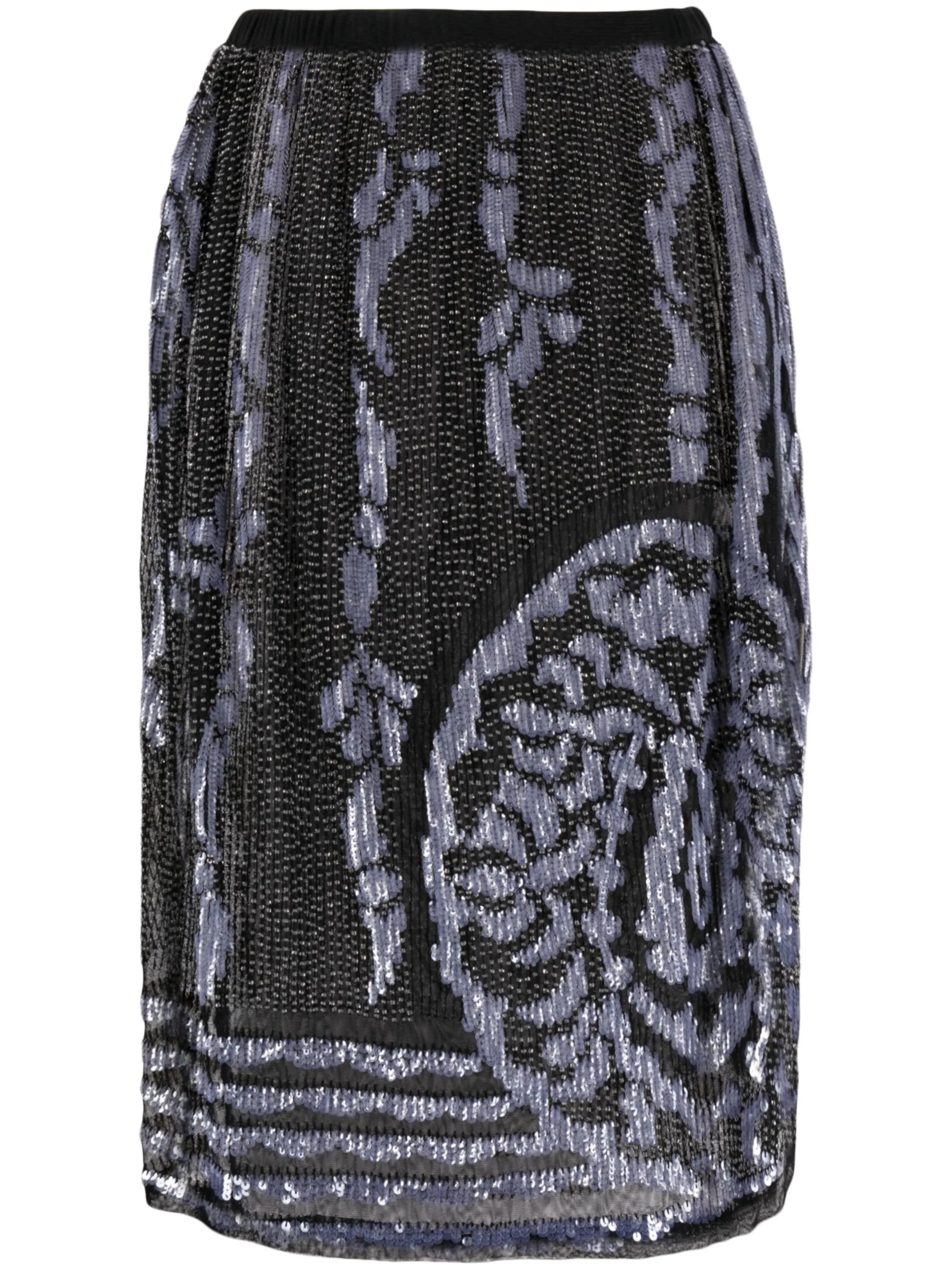 Hyatt bead-embellished midi skirt