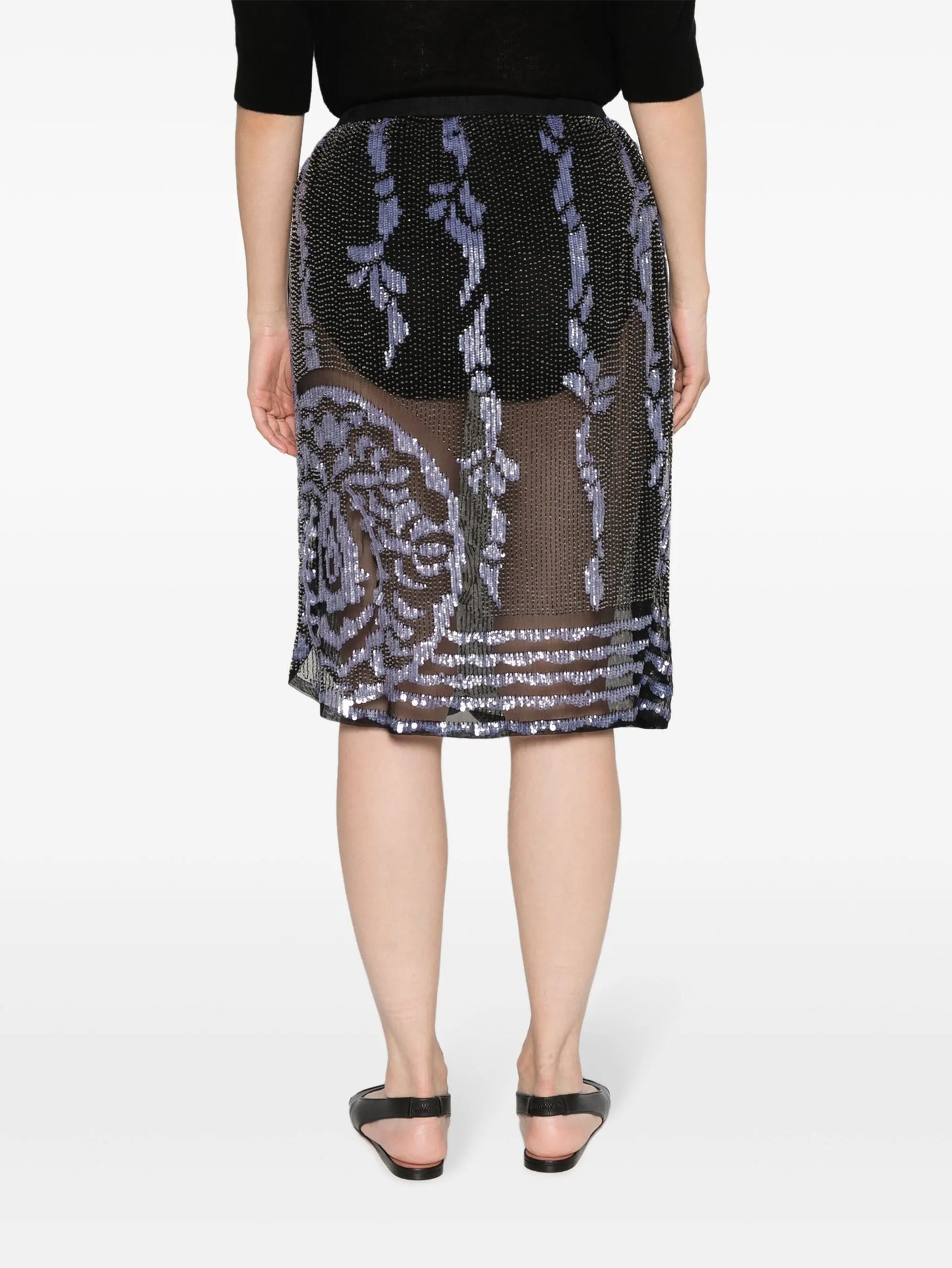Hyatt bead-embellished midi skirt