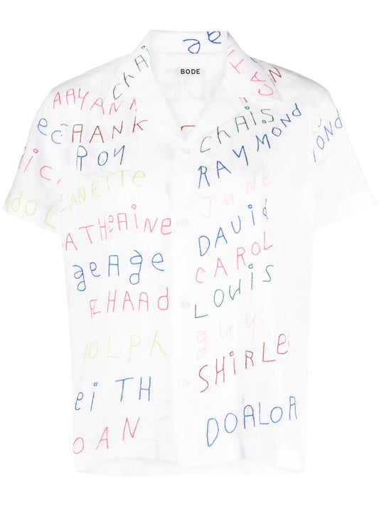 Familial Hall embroidered cotton shirt