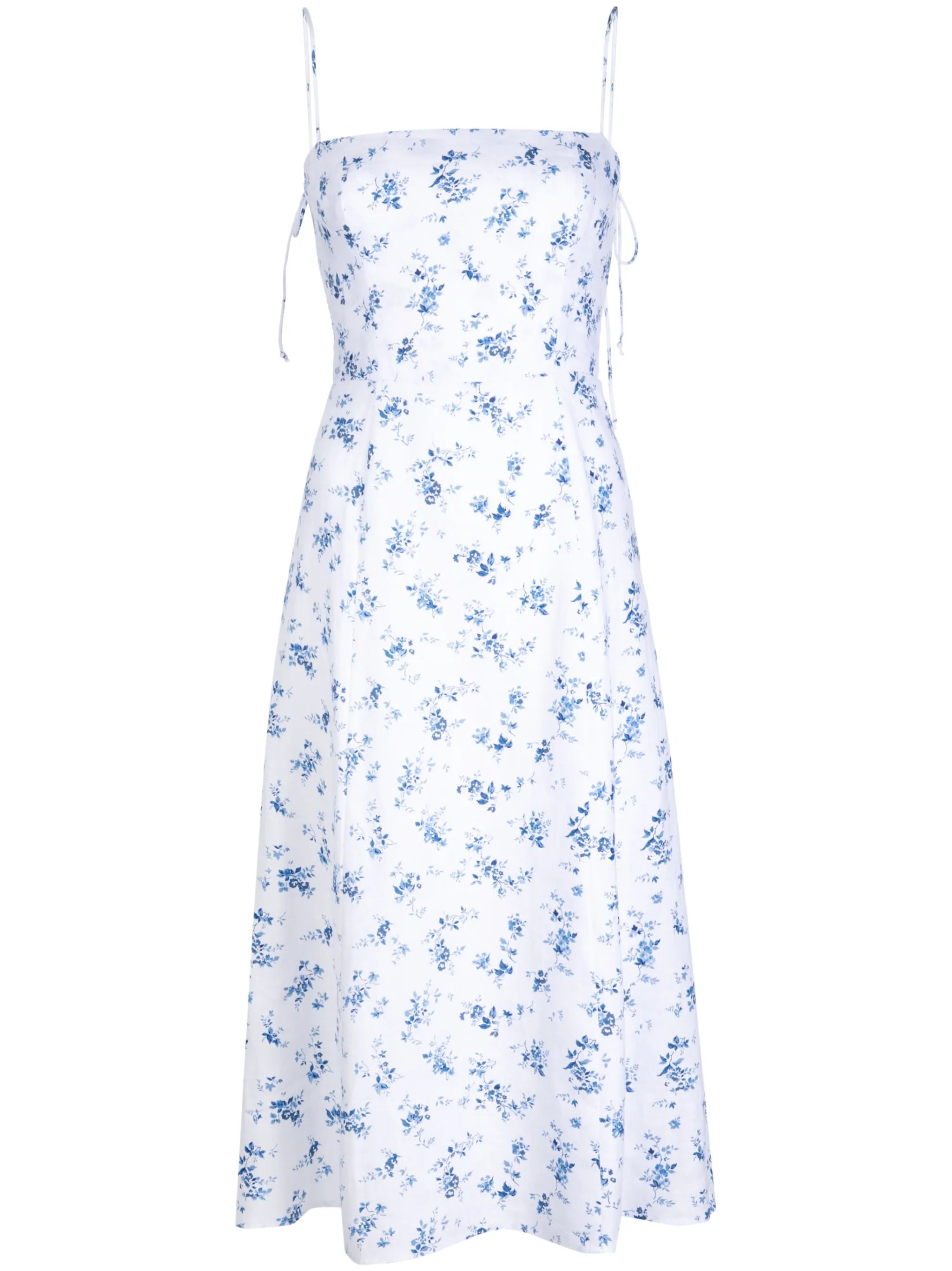 Christen floral-print linen dress