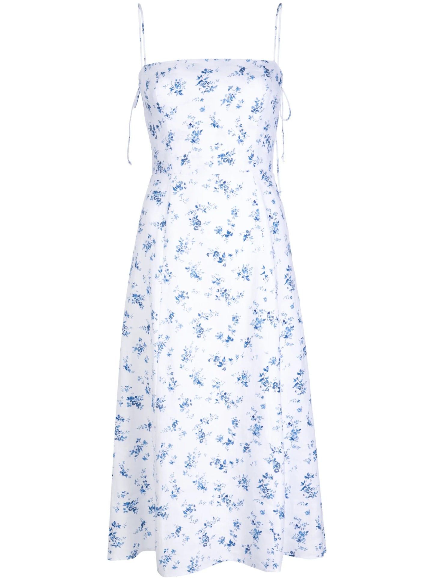 Christen floral-print linen dress