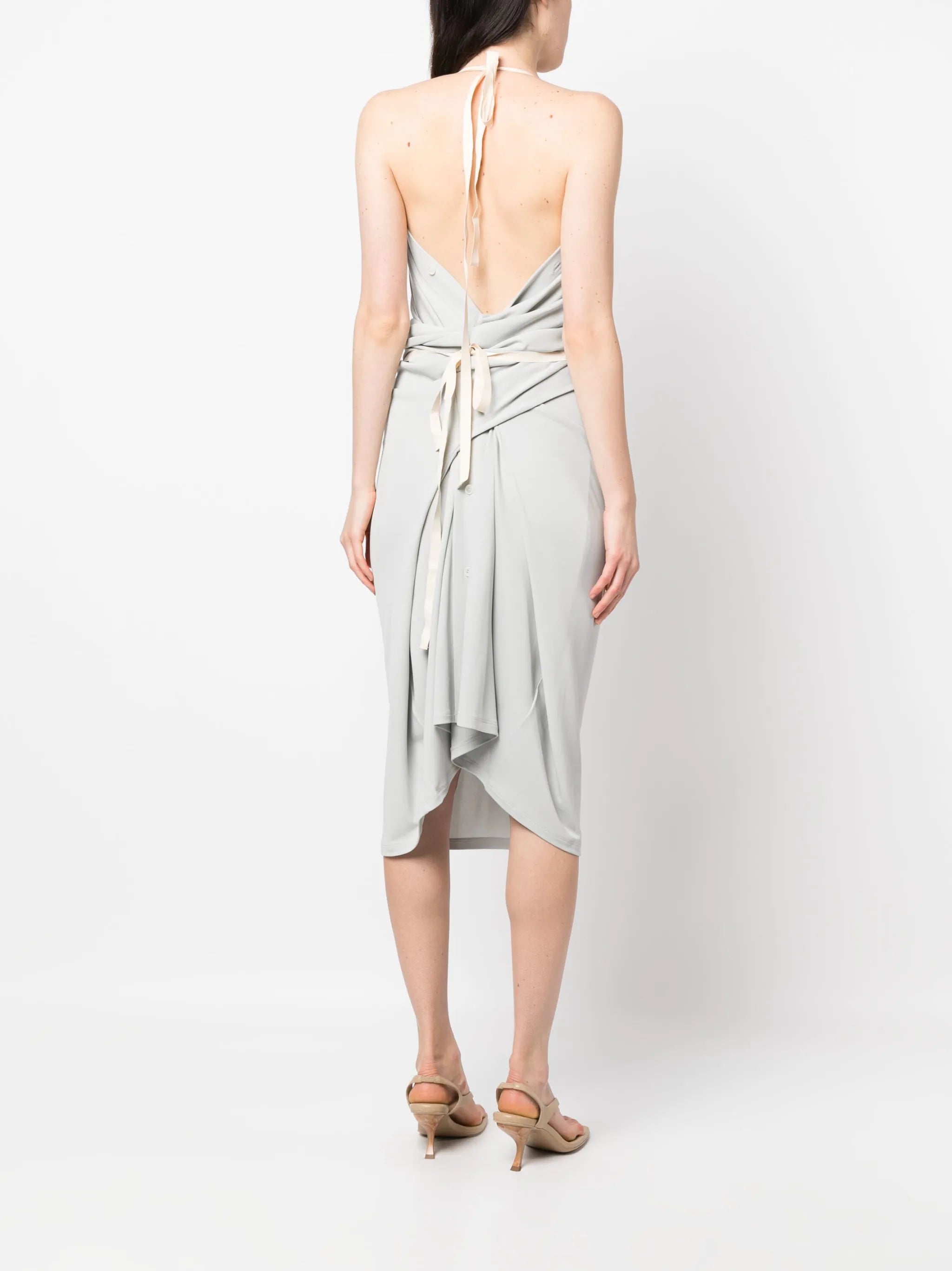 halterneck midi dress